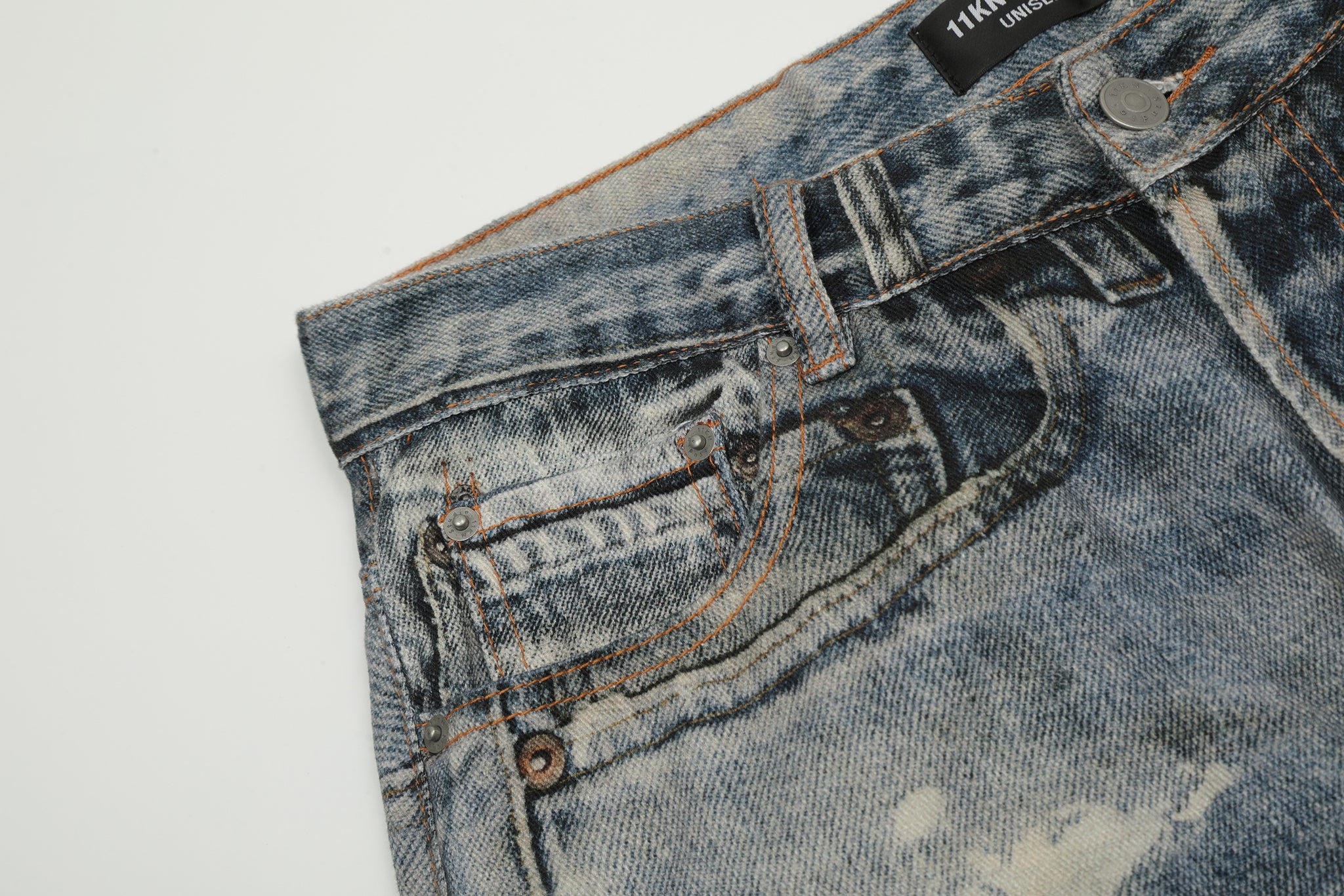 11KN 3D PRINTED DENIM PANTS #K9261