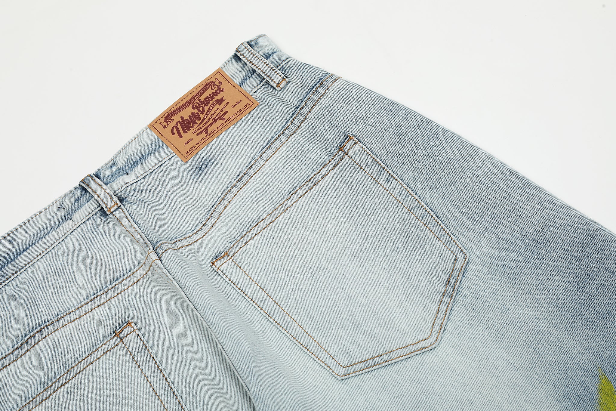 11KN Acid-washed Embroidered Ripped Jeans #K9019