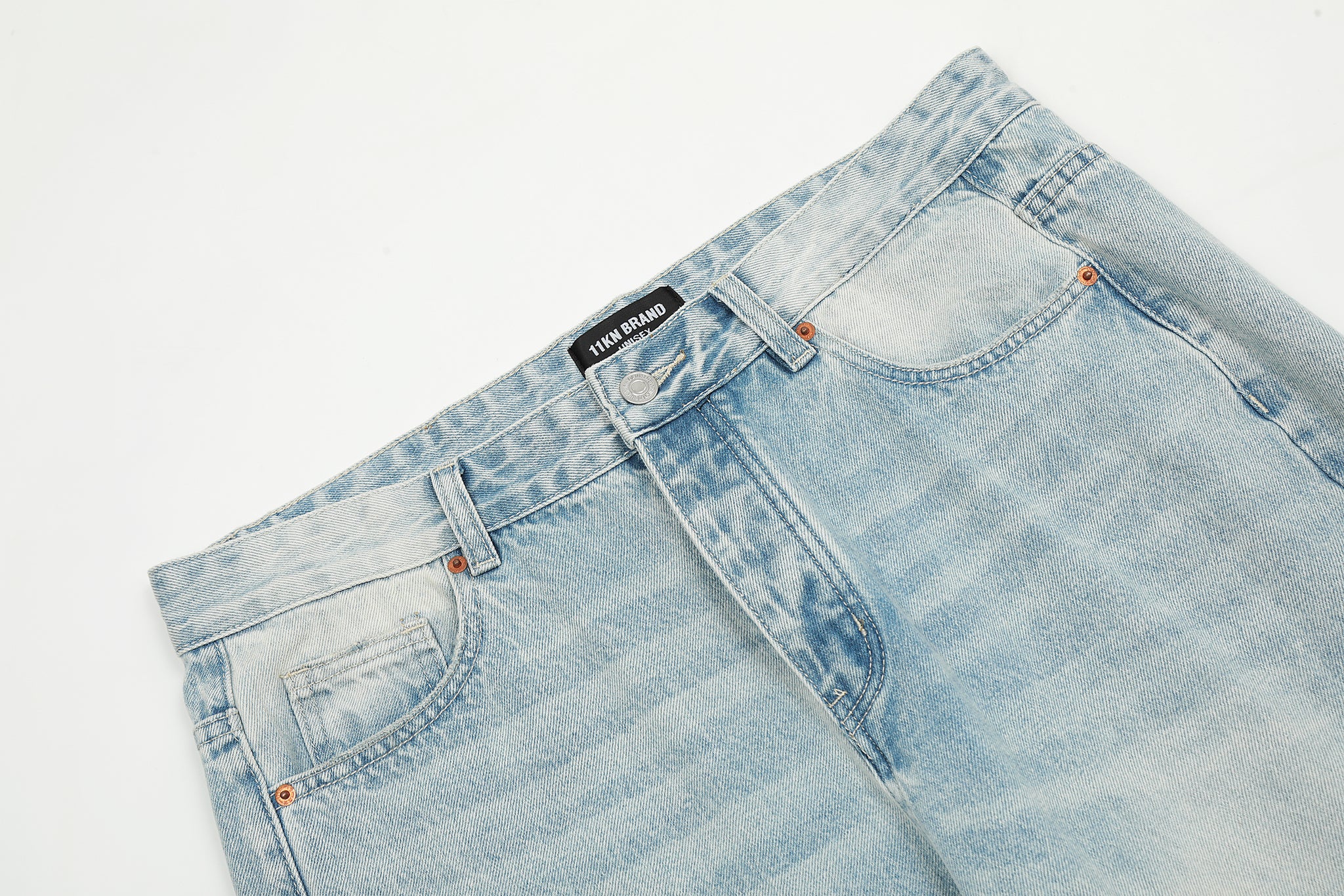 11KN Relaxed-fit Acid-washed Jeans #K8990