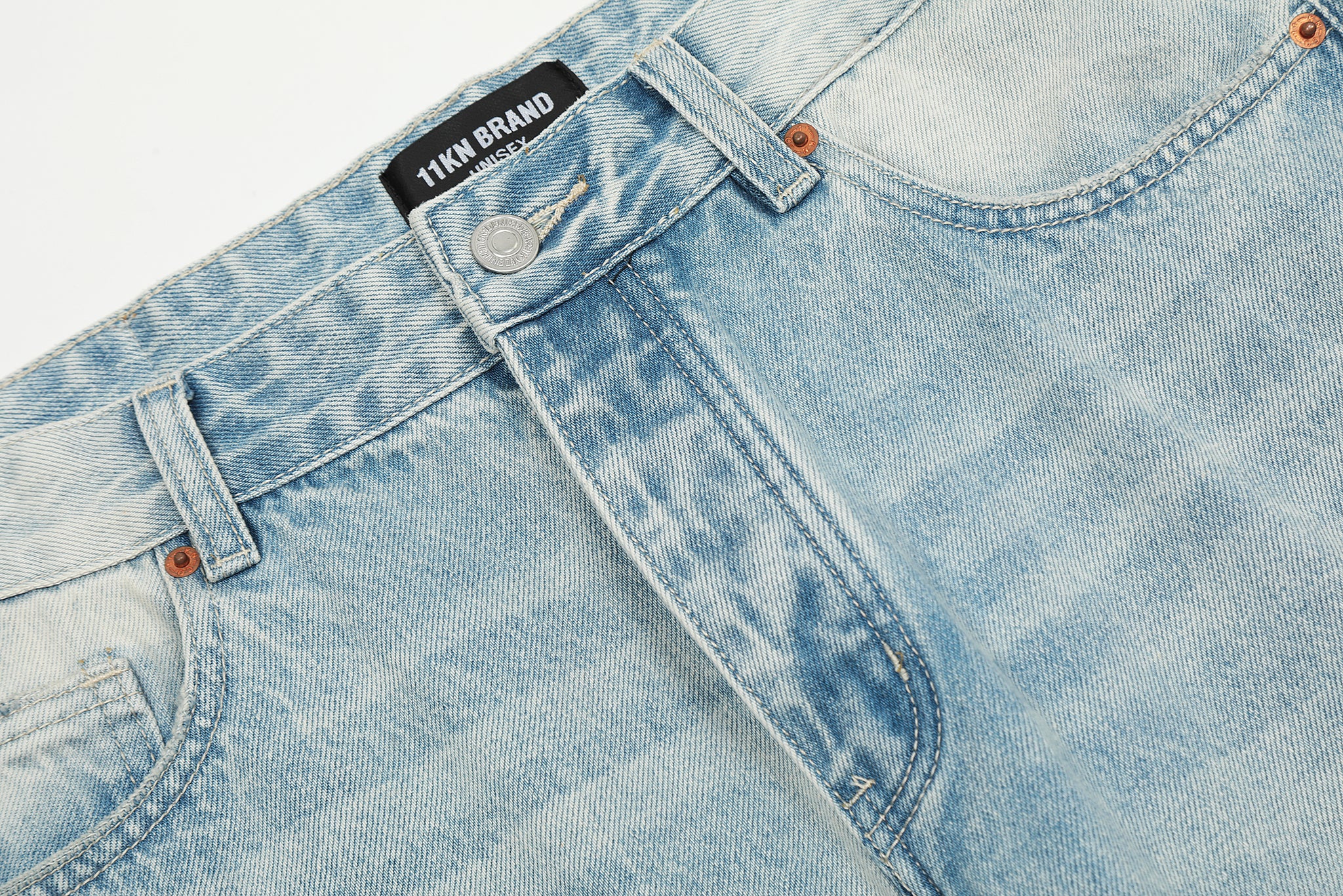 11KN Relaxed-fit Acid-washed Jeans #K8990