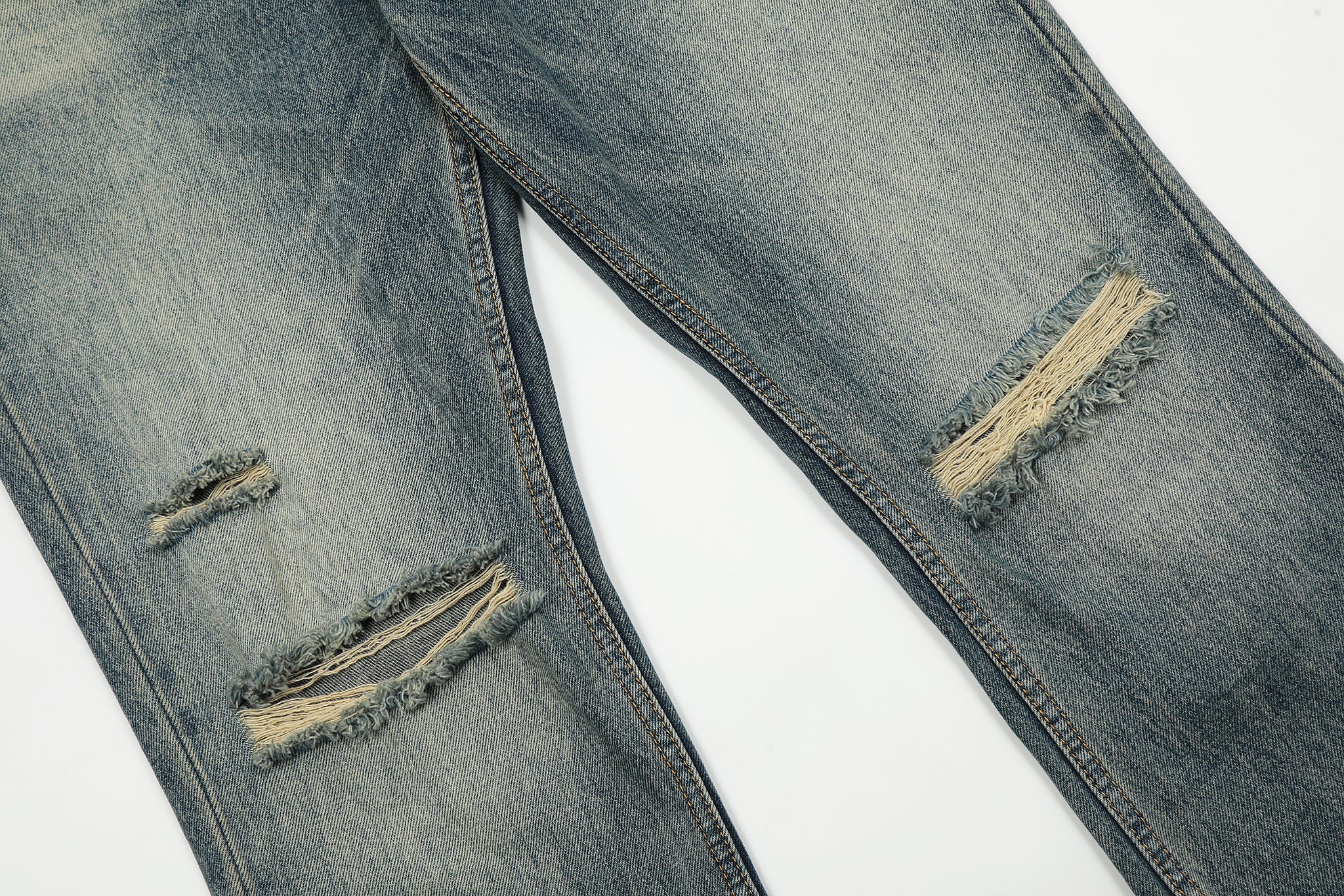 11KN Distressed Slim Fit Ripped Jeans #K9008