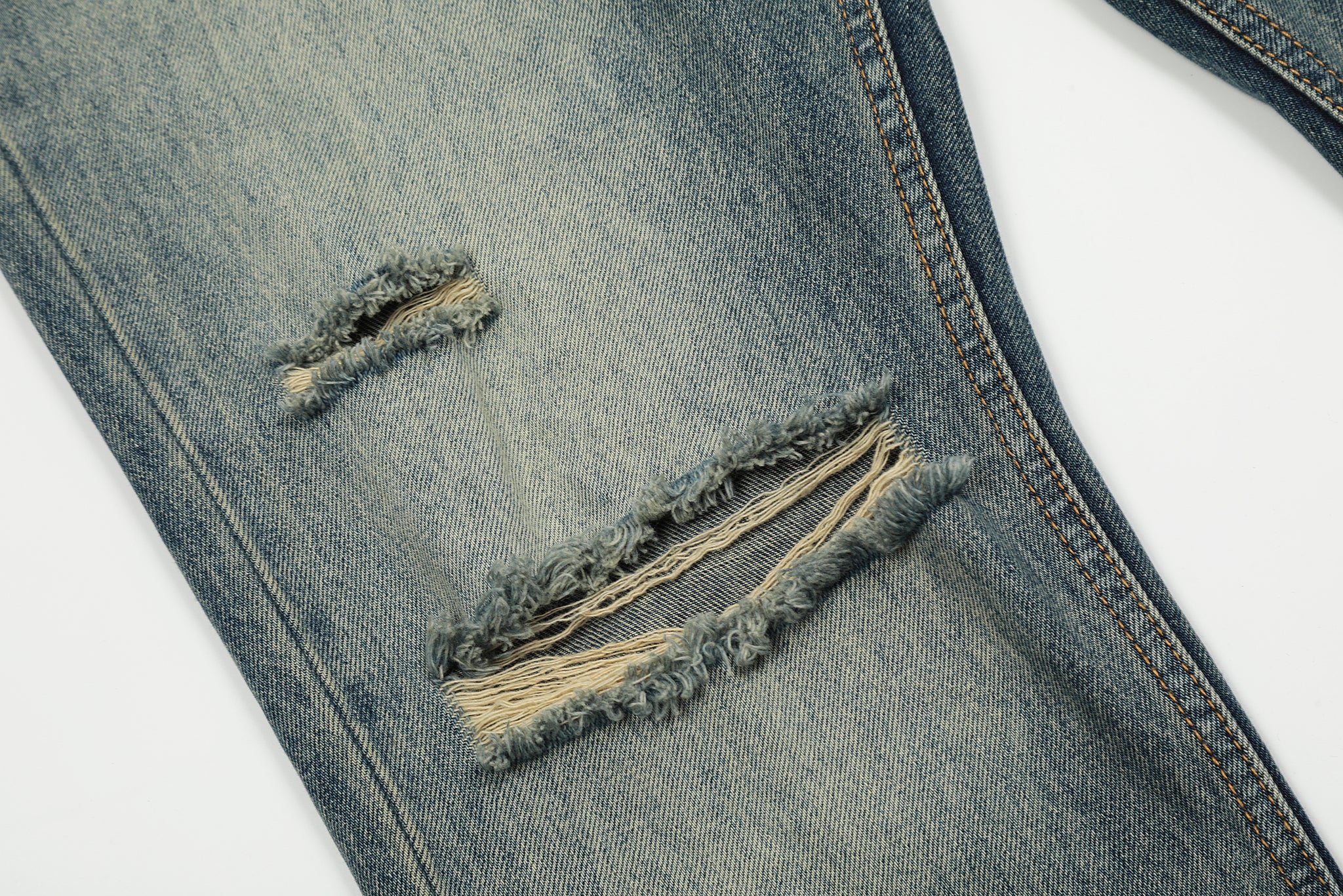 11KN Distressed Slim Fit Ripped Jeans #K9008