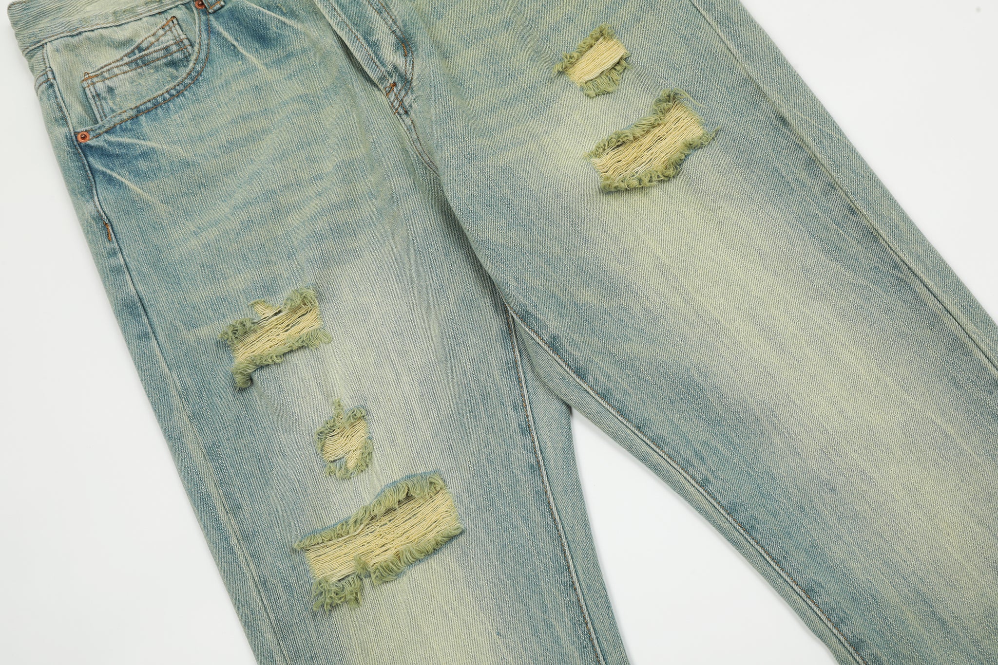 11KN HIGH RISE RIPPED JEANS #K8986