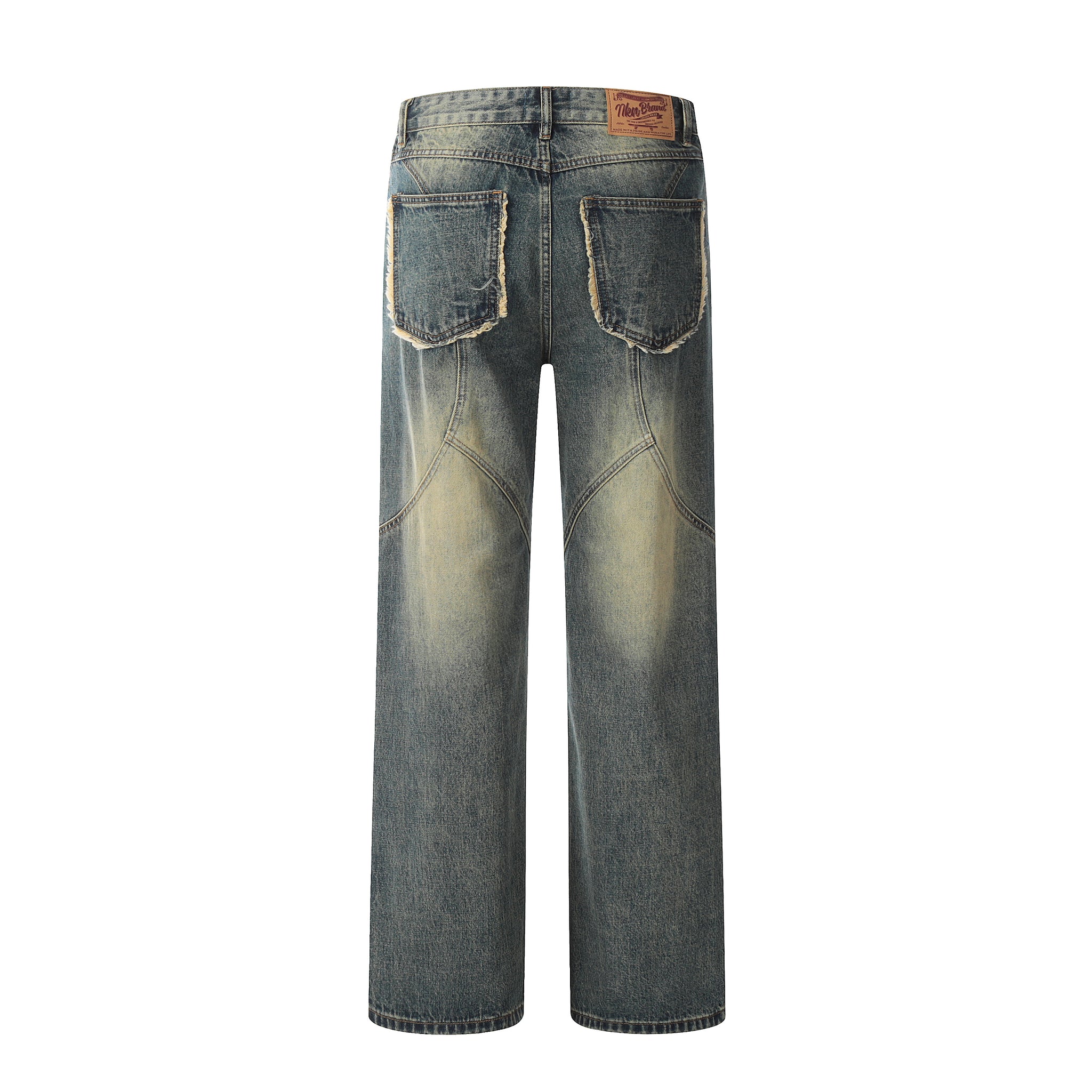 11KN Baggy Stone-Washed Distressed Denim Jeans #K9088