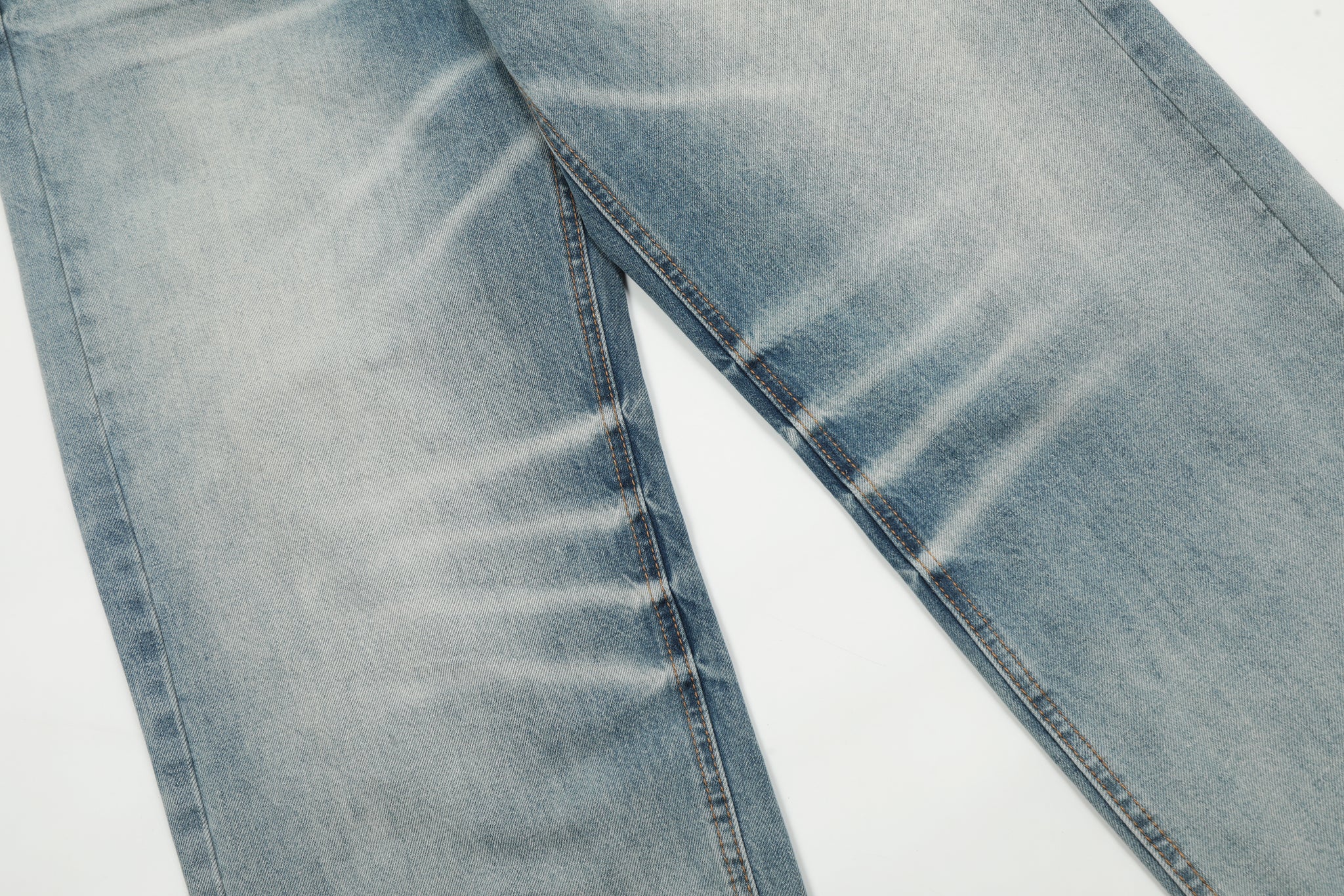 11KN Light-wash Sanded Wide Leg Jeans #K5213