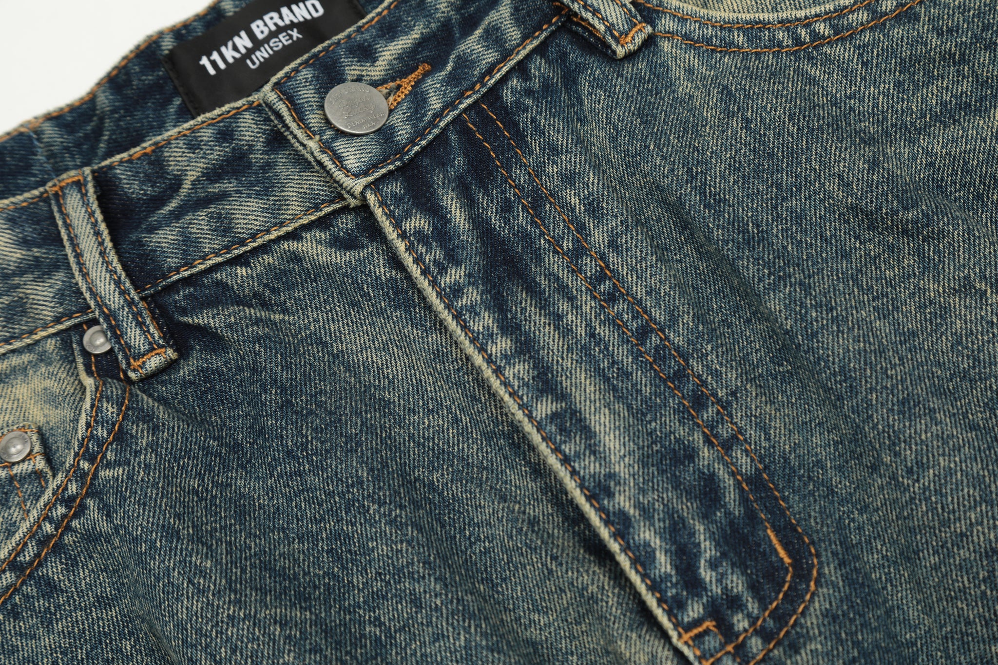 11KN Baggy Stone-Washed Distressed Denim Jeans #K9088