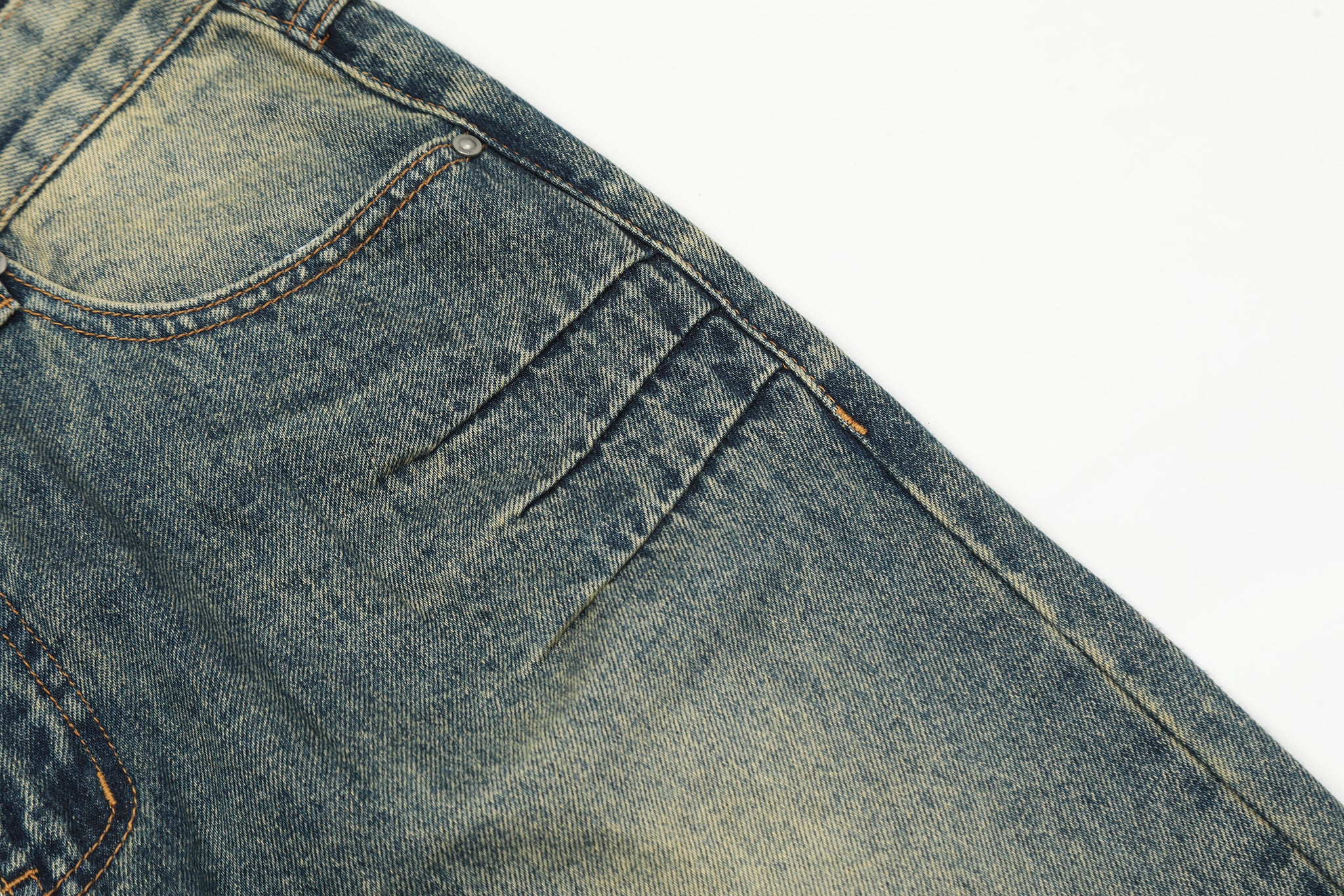 11KN Baggy Stone-Washed Distressed Denim Jeans #K9088