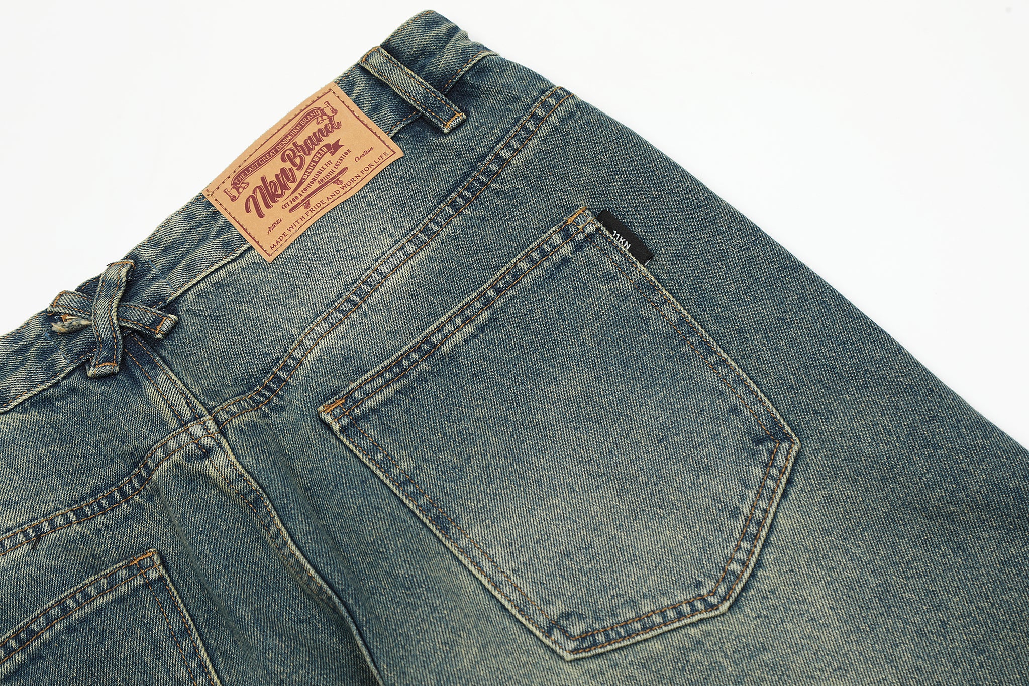 11KN Vintage Selvedge Faded Ripped Jeans #K8962