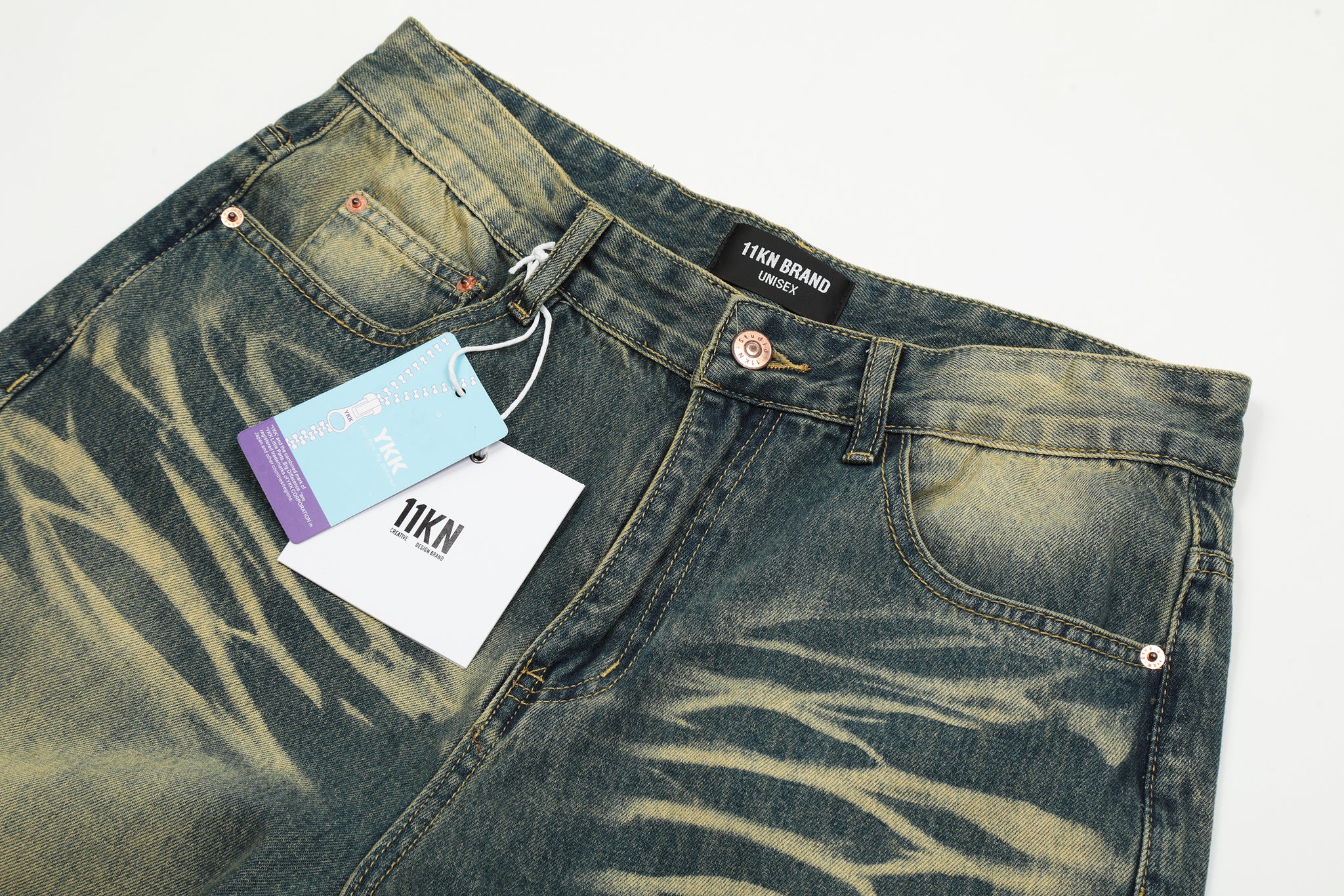 11KN Acid-washed Sanded Jeans #K9063