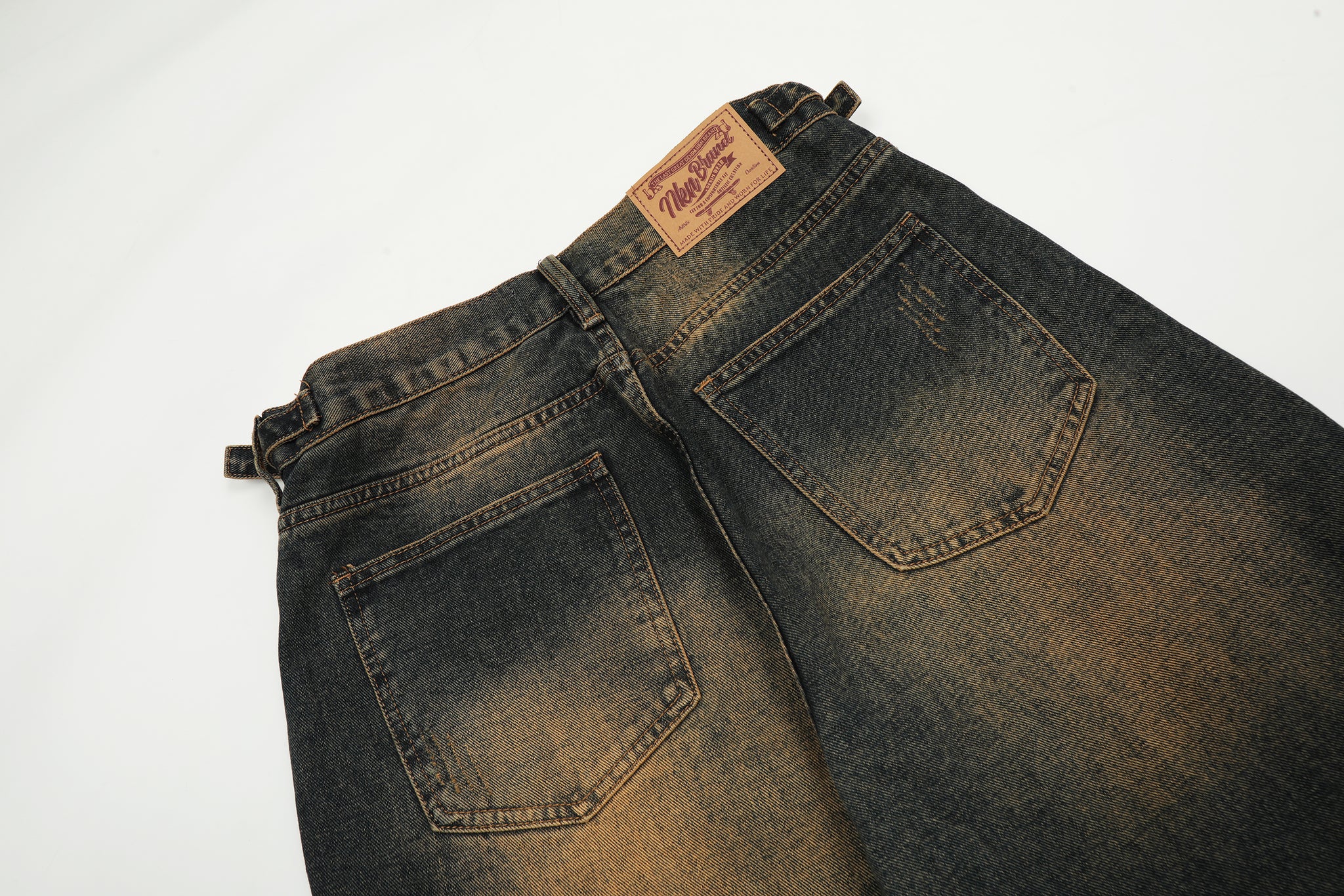 11KN ACID WASHED STRAIGHT LEG JEANS #K5228