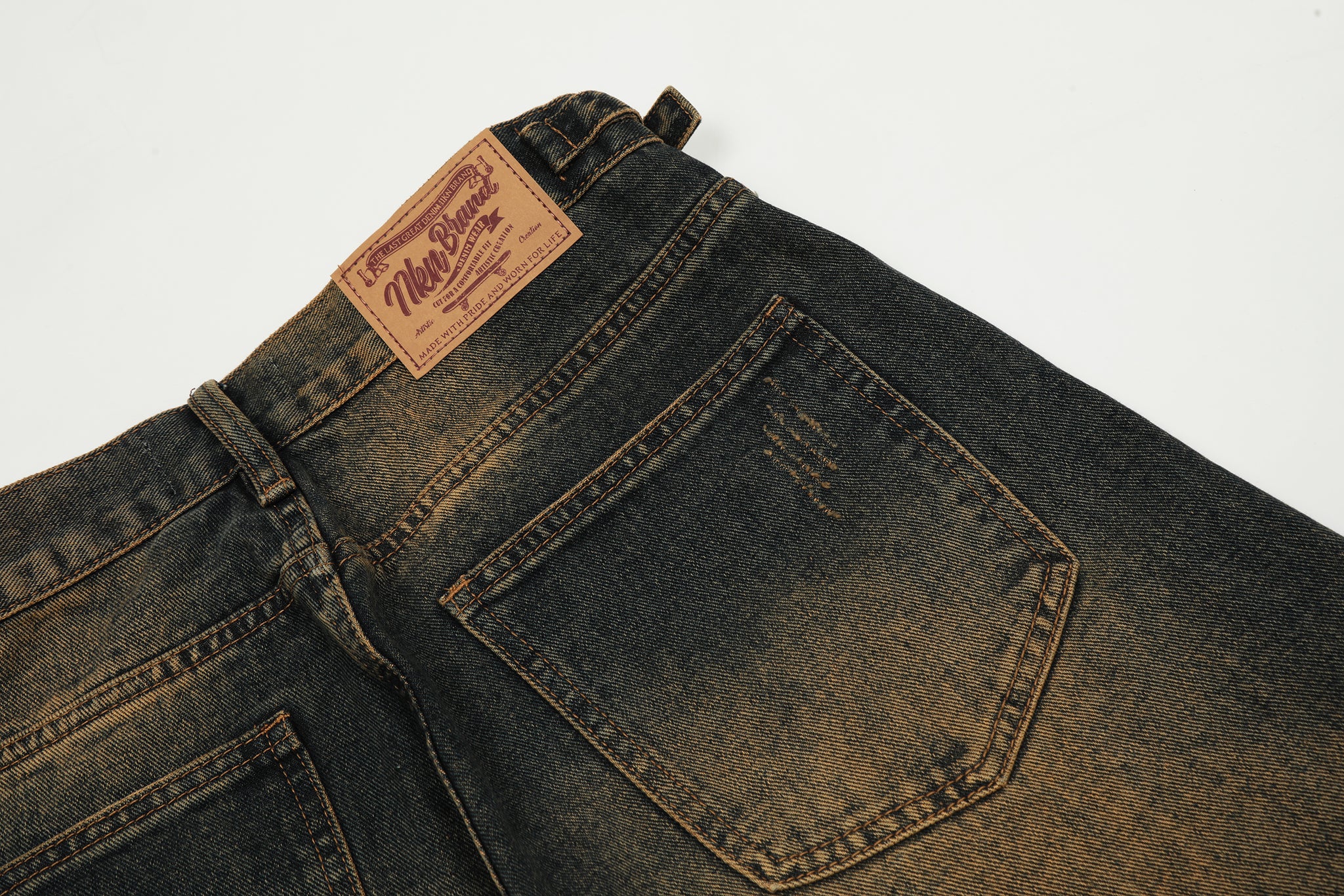 11KN ACID WASHED STRAIGHT LEG JEANS #K5228