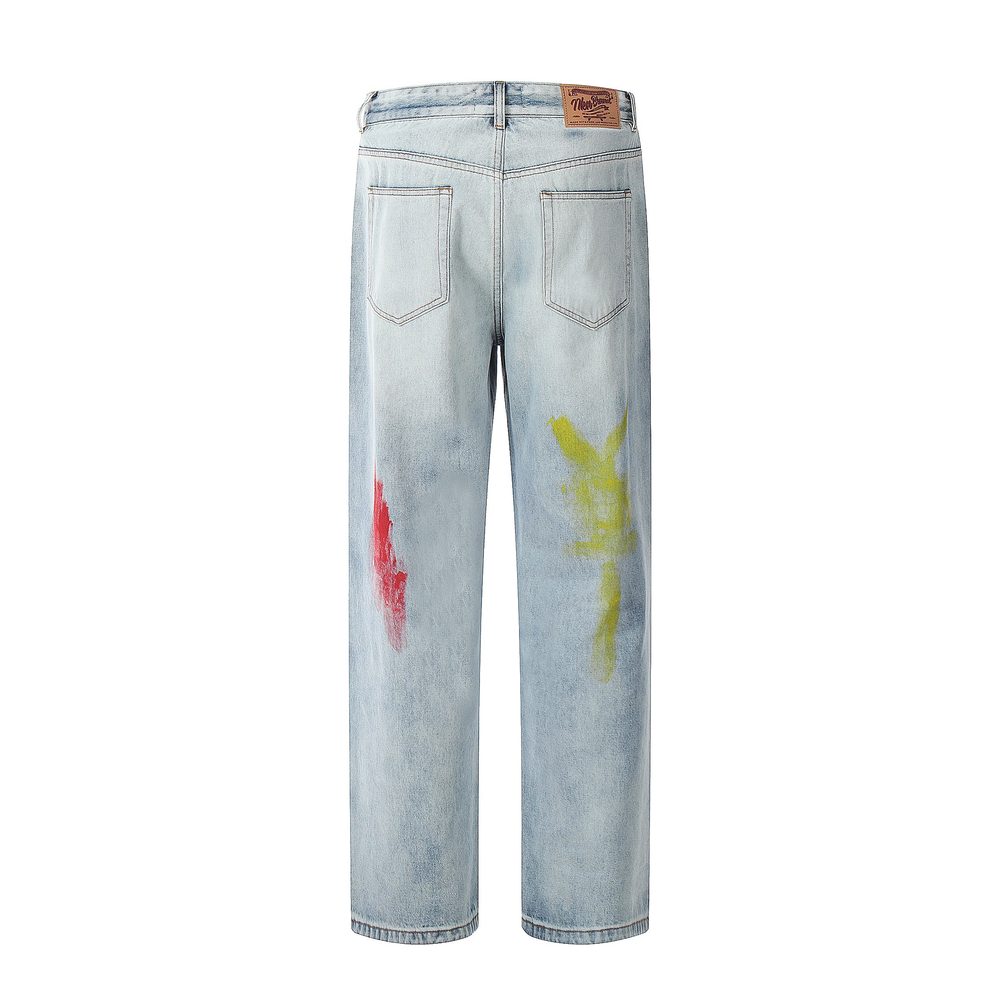 11KN Acid-washed Embroidered Ripped Jeans #K9019