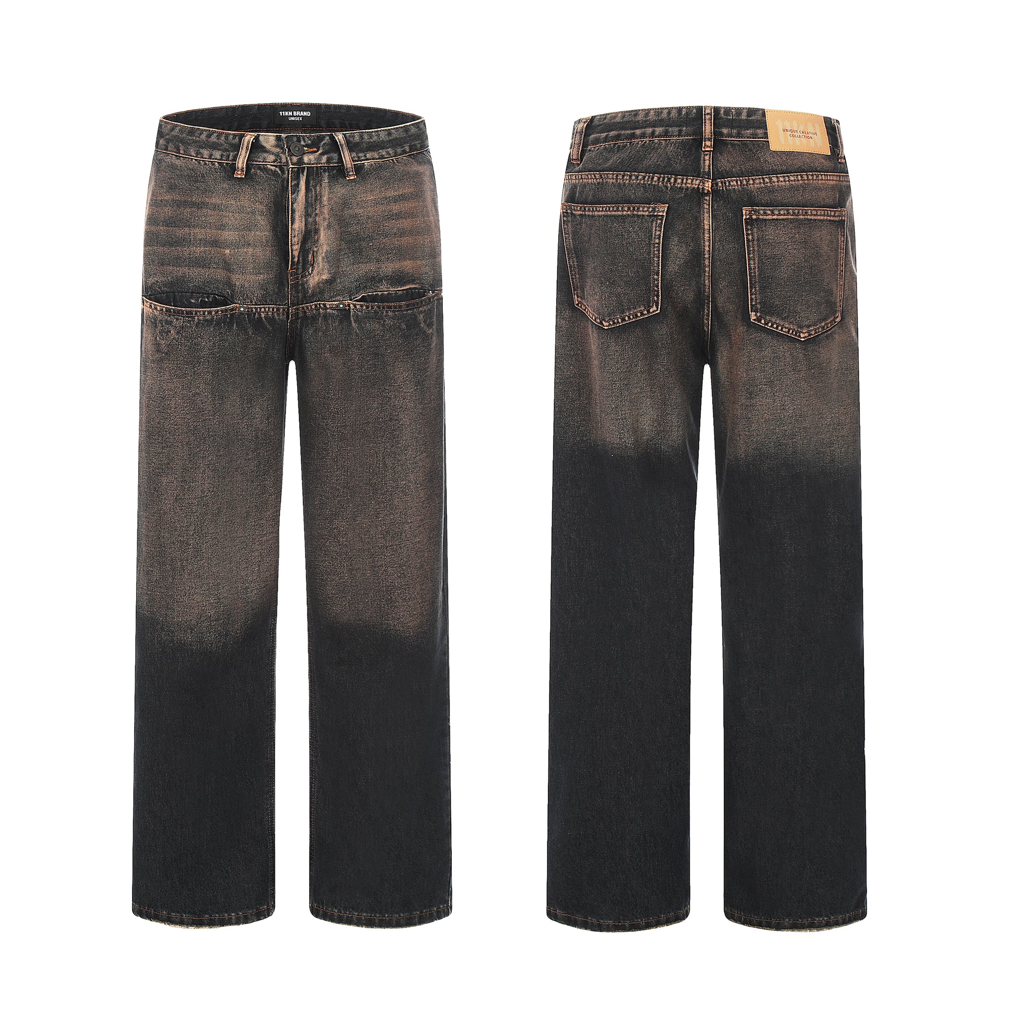 11KN Distressed Classic Straight Leg Jeans #K3158