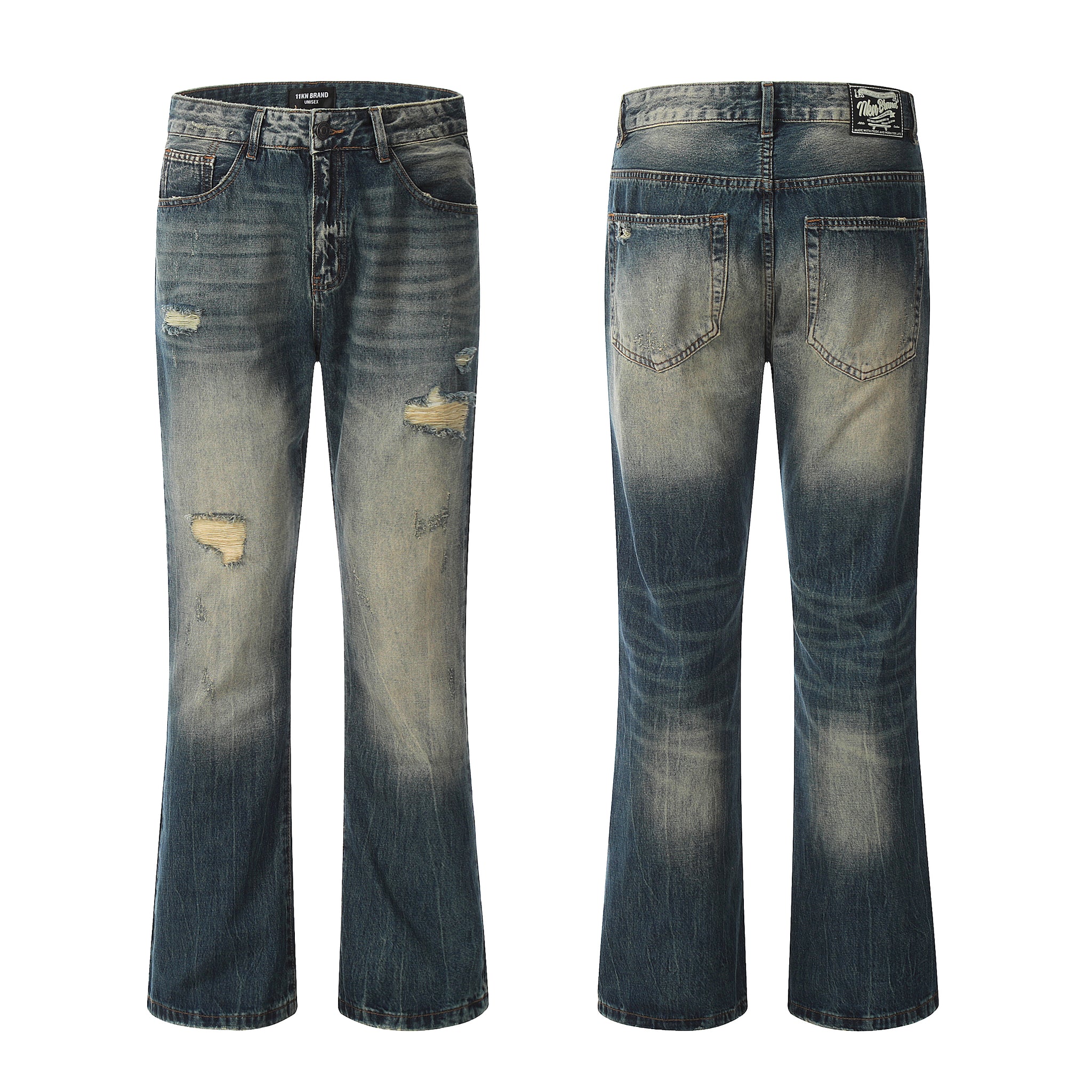 11KN Clean Fit Hip-hop Ripped Jeans #K3186