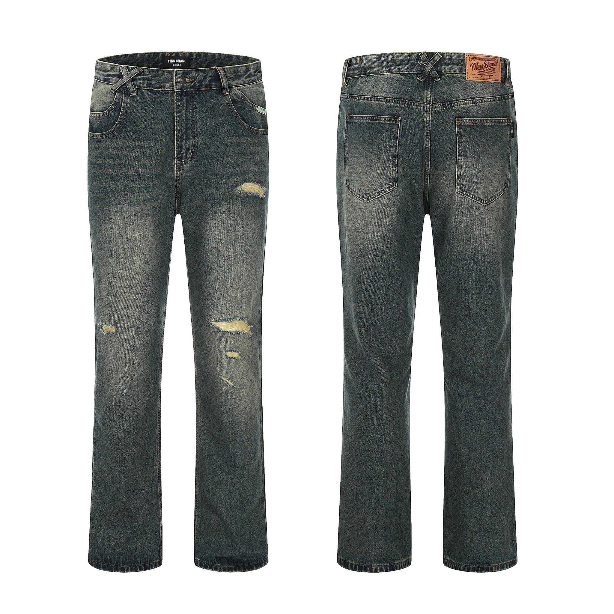 11KN Vintage Selvedge Faded Ripped Jeans #K8962