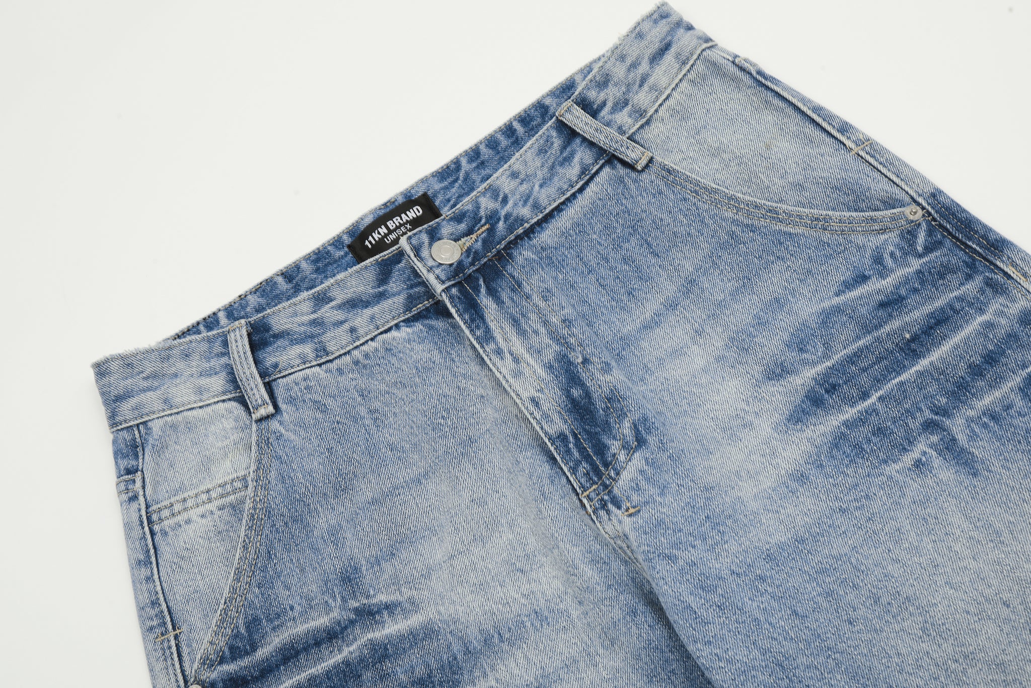 11KN Acid-Washed Straight Leg Jeans #K5335