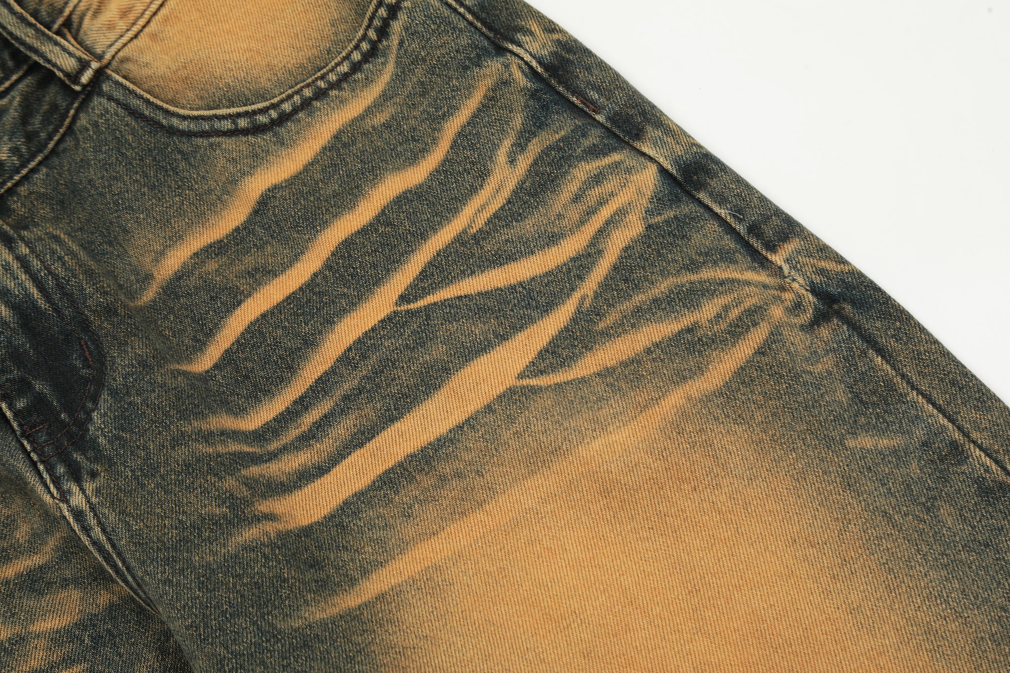 11KN Earth-Toned Distressed Denim #K9071