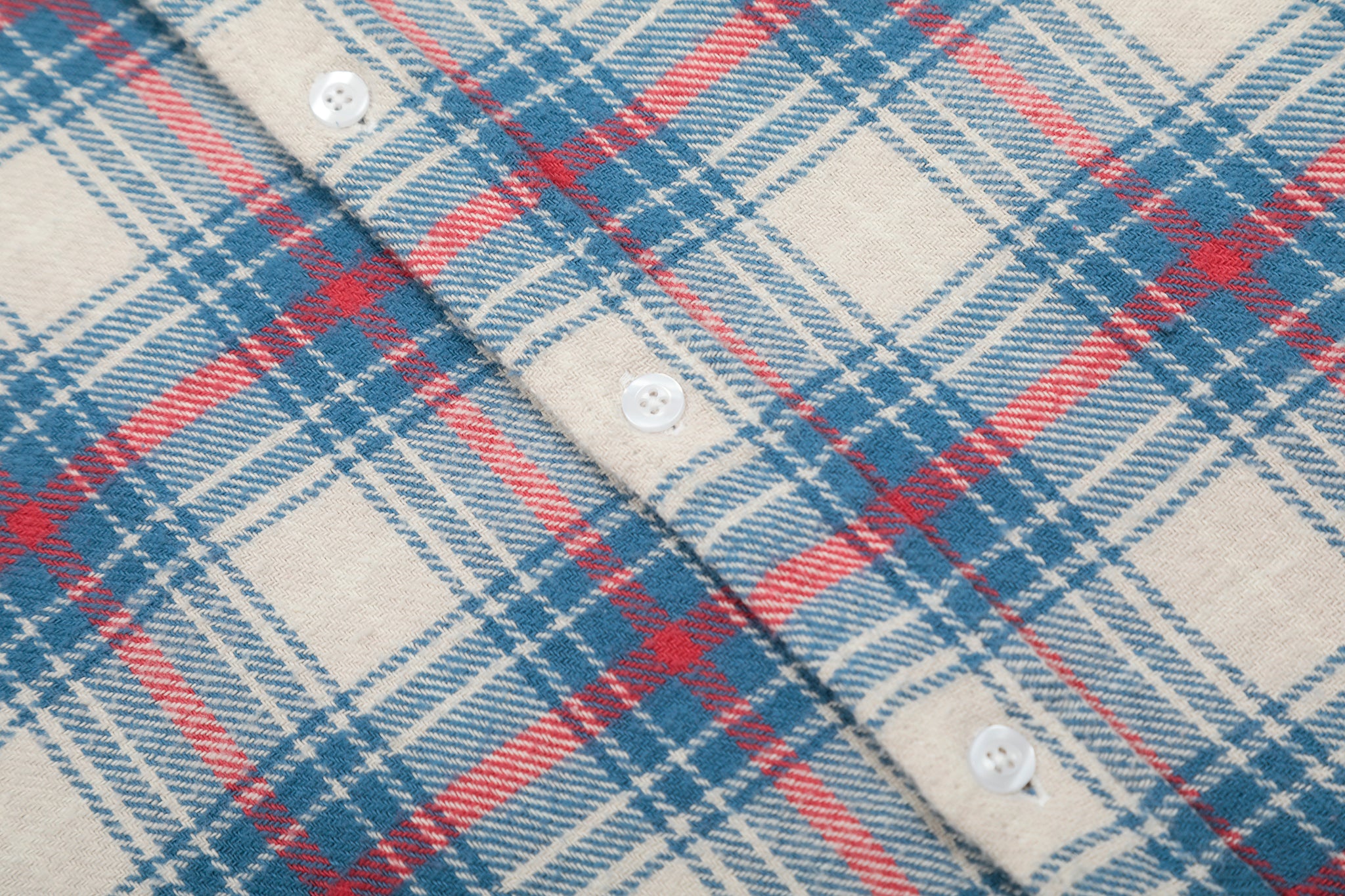 11KN RAW-EDGE VINTAGE PLAID SHIRT #CW1123