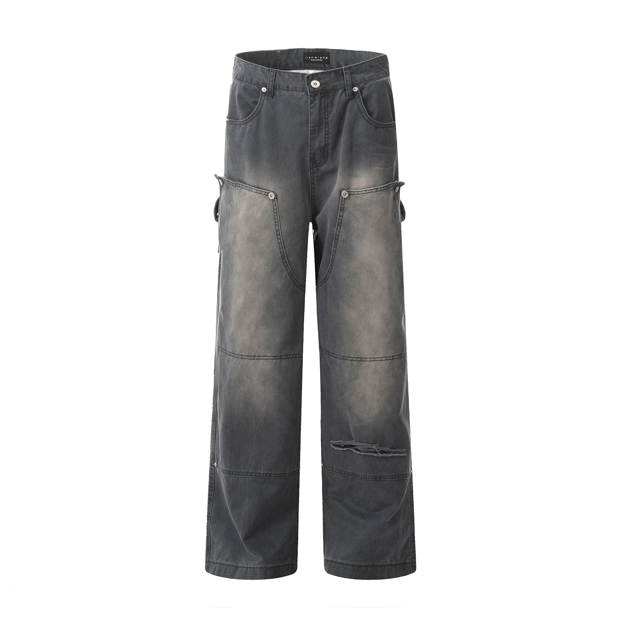 11KN Distressed Washed Cargo Jeans #CK3352