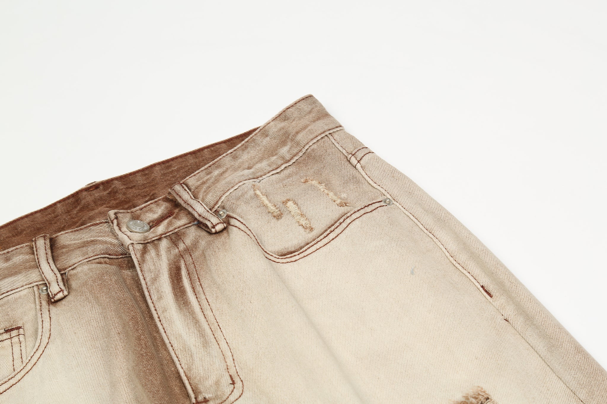 11KN Distressed Acid Washed Ripped Jeans #K578