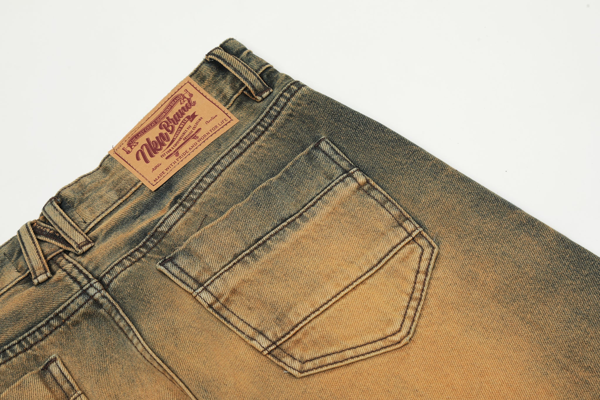 11KN Earth-Toned Distressed Denim #K9071