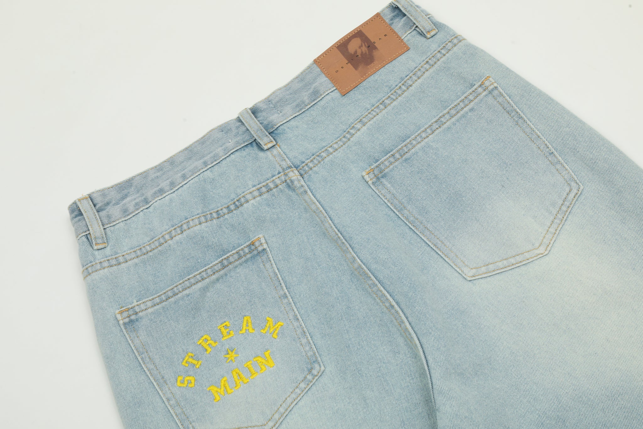 11KN Embroidered Letter Denim Jeans #CK3357