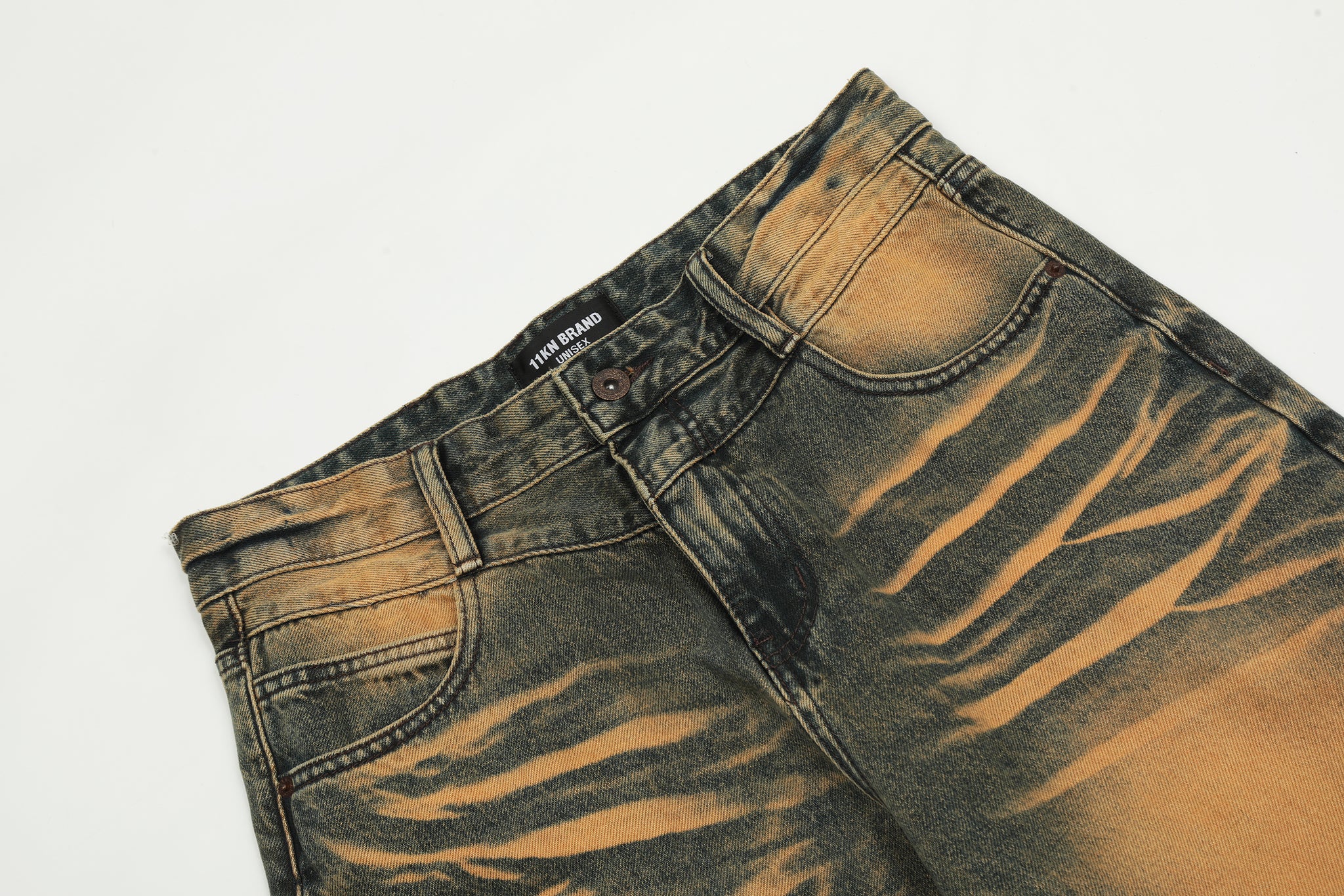 11KN Earth-Toned Distressed Denim #K9071