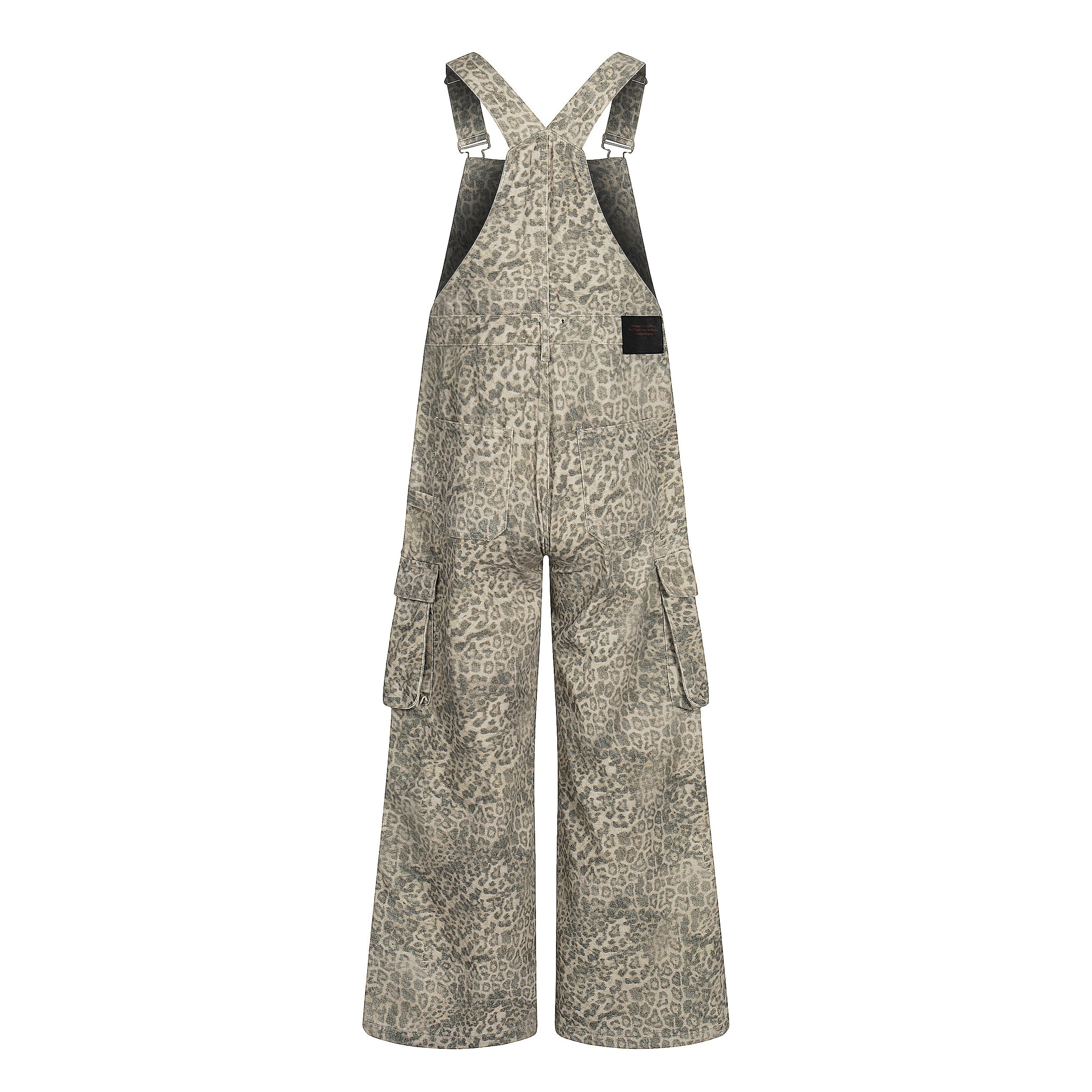 11KN RETRO LEOPARD DENIM OVERALLS #CK3575