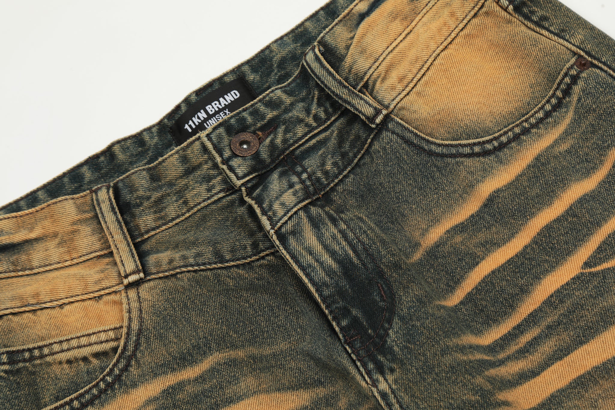 11KN Earth-Toned Distressed Denim #K9071