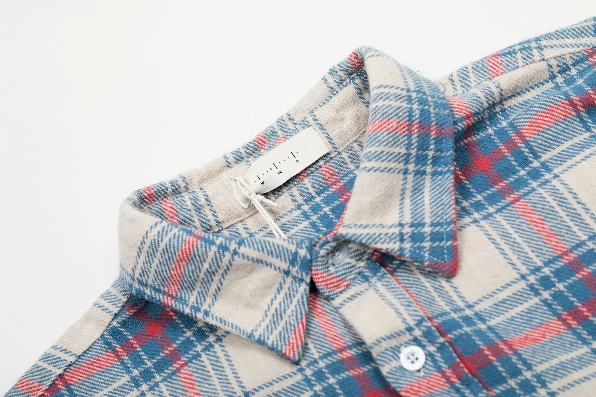 11KN RAW-EDGE VINTAGE PLAID SHIRT #CW1123