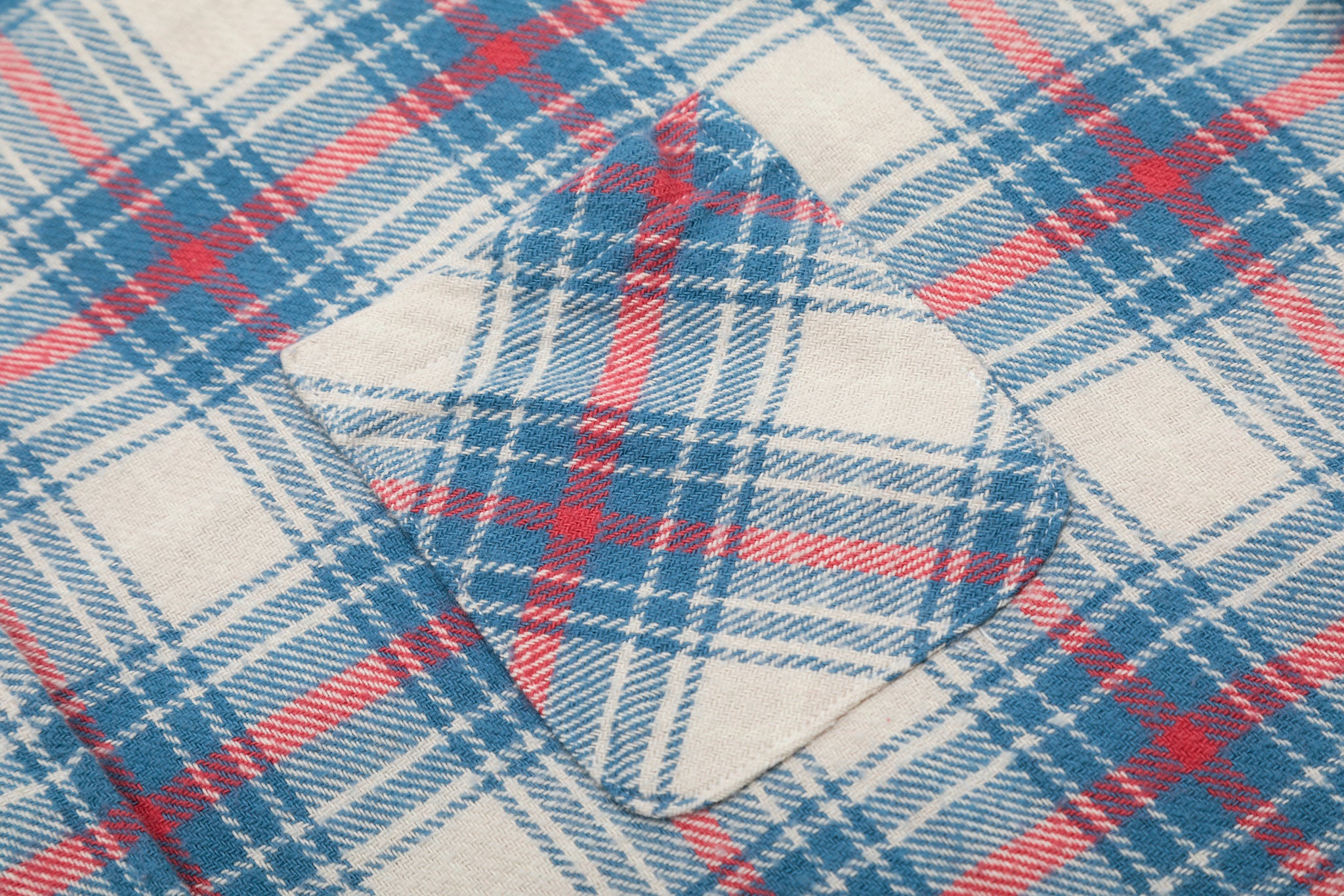 11KN RAW-EDGE VINTAGE PLAID SHIRT #CW1123