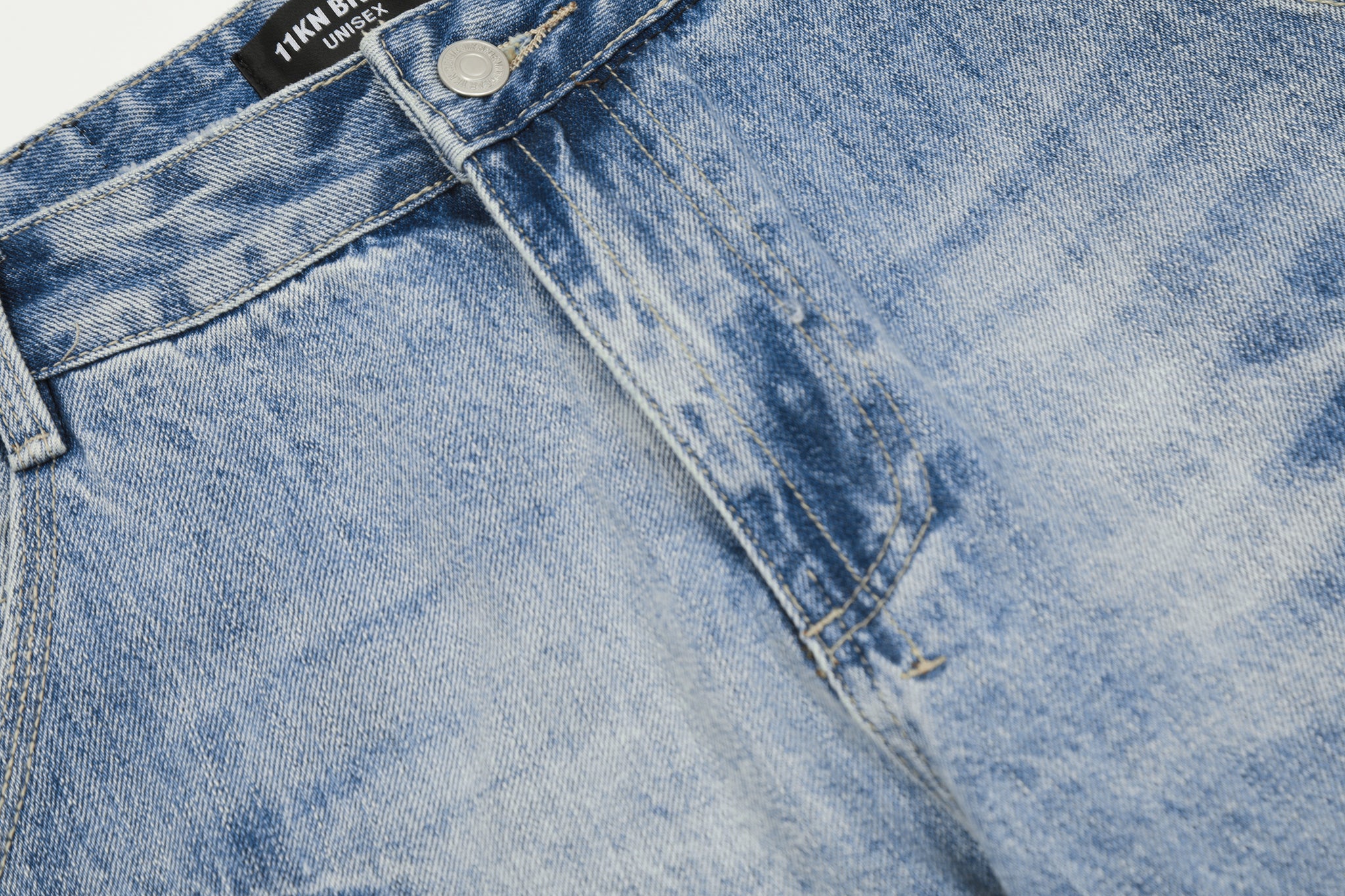 11KN Acid-Washed Straight Leg Jeans #K5335