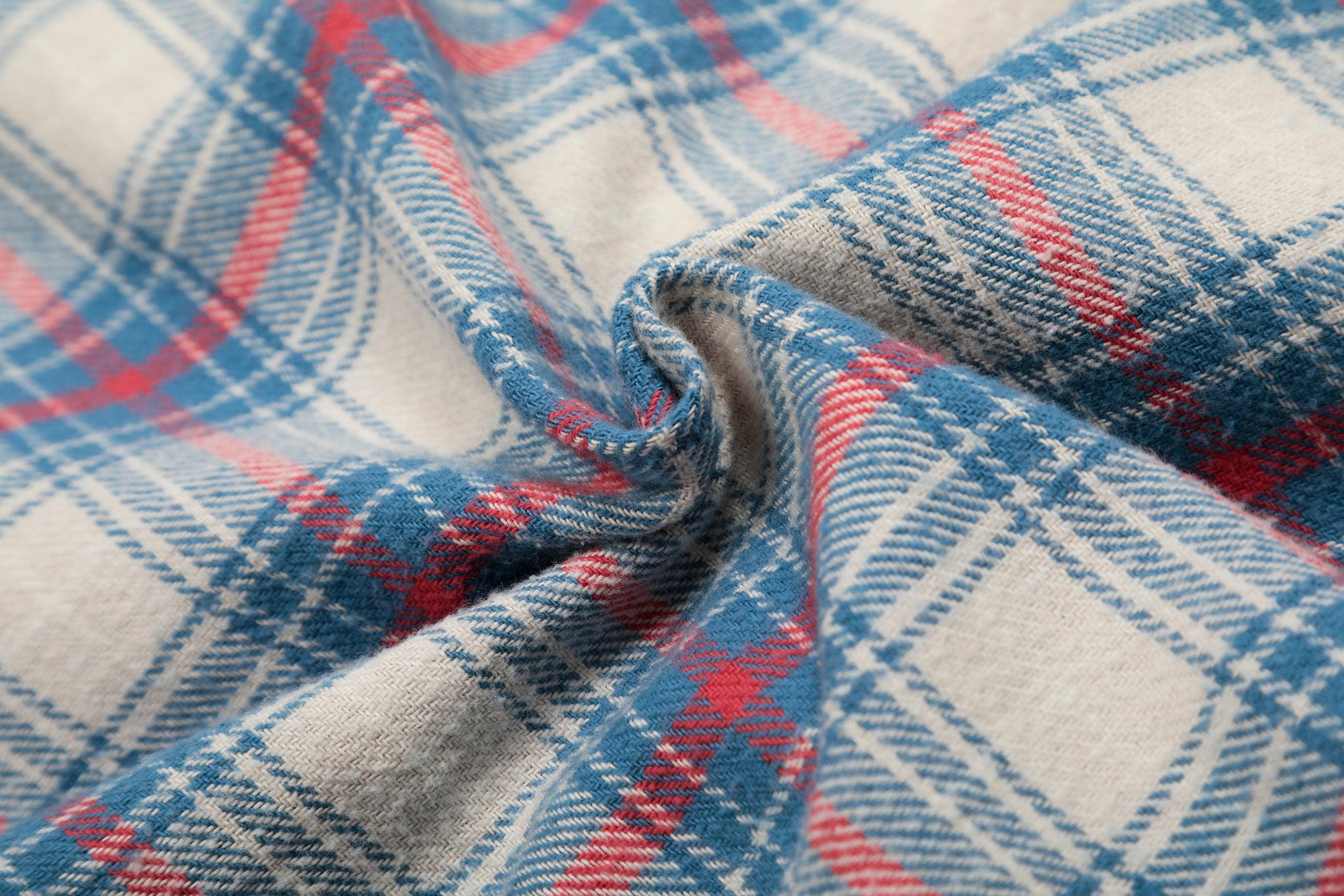11KN RAW-EDGE VINTAGE PLAID SHIRT #CW1123