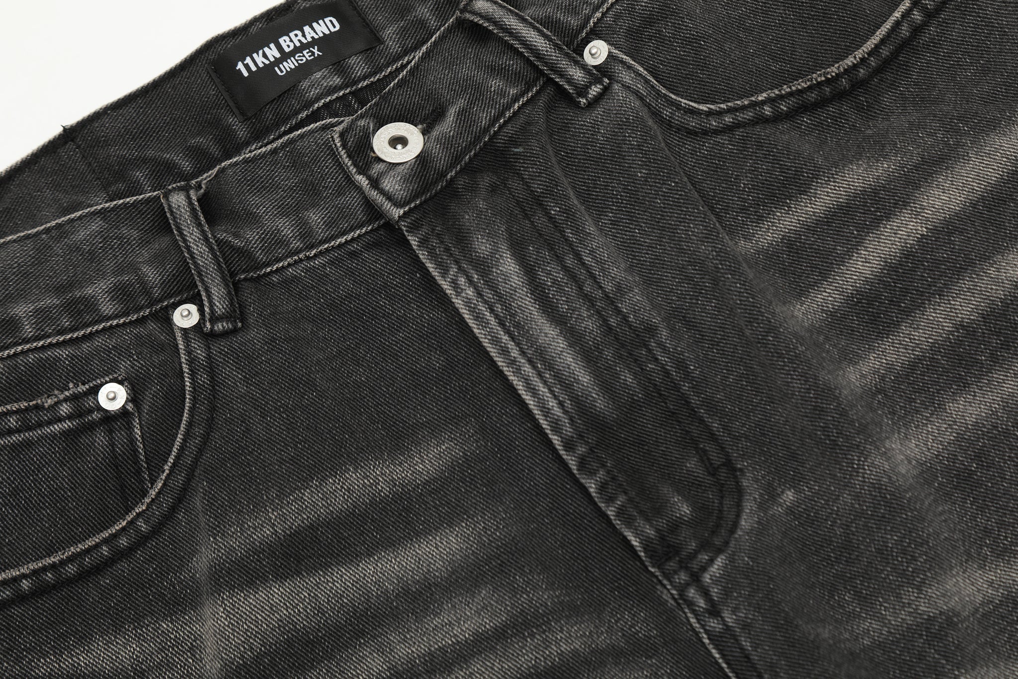 11KN Stone-Washed Distressed Denim Jeans #K9090