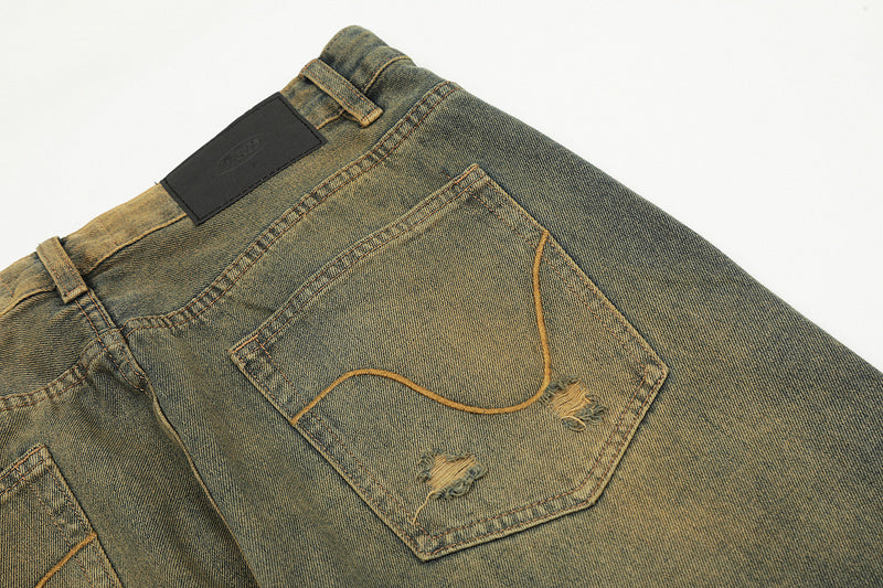 11KN Weathered Aged Straight Jeans #K3202