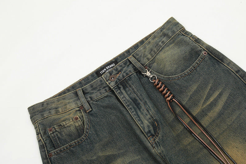 11KN Weathered Aged Straight Jeans #K3202