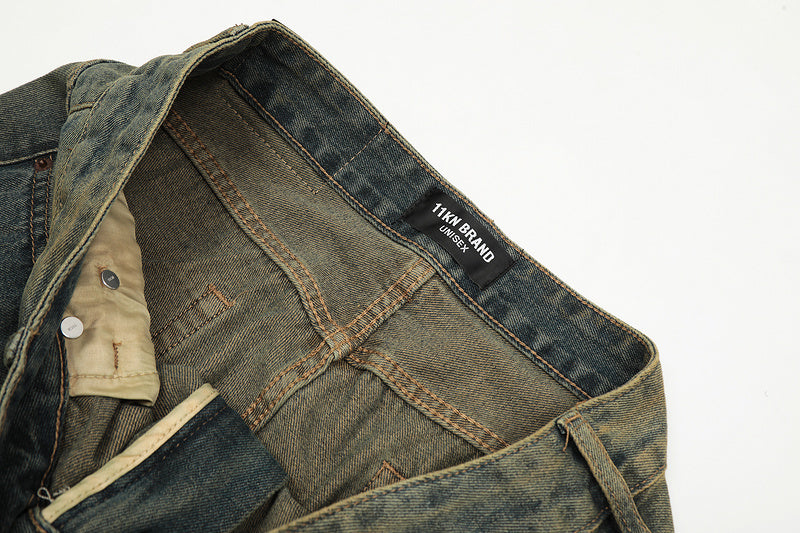 11KN Weathered Aged Straight Jeans #K3202