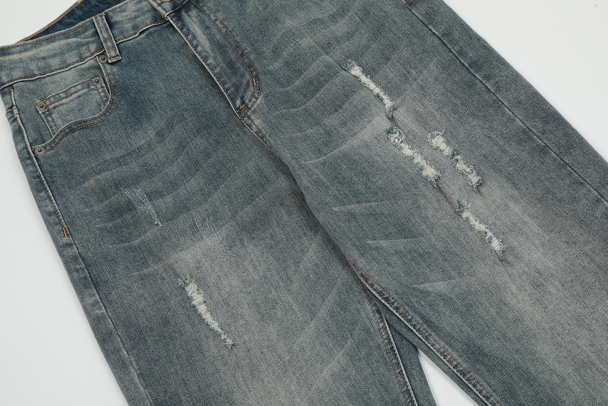 11KN Acid Washed Boyfriend Ripped Jeans #K3155