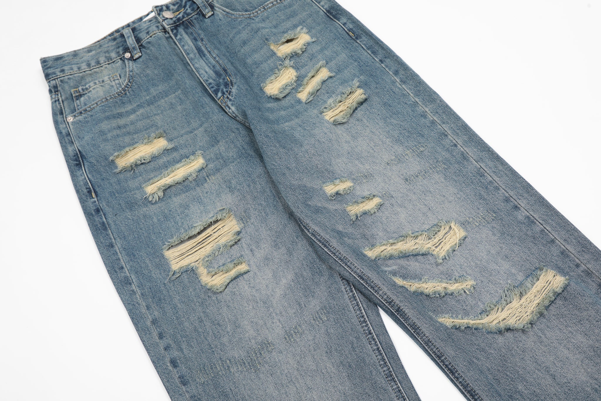 11KN Ripped Acid Wash Jeans #K5081