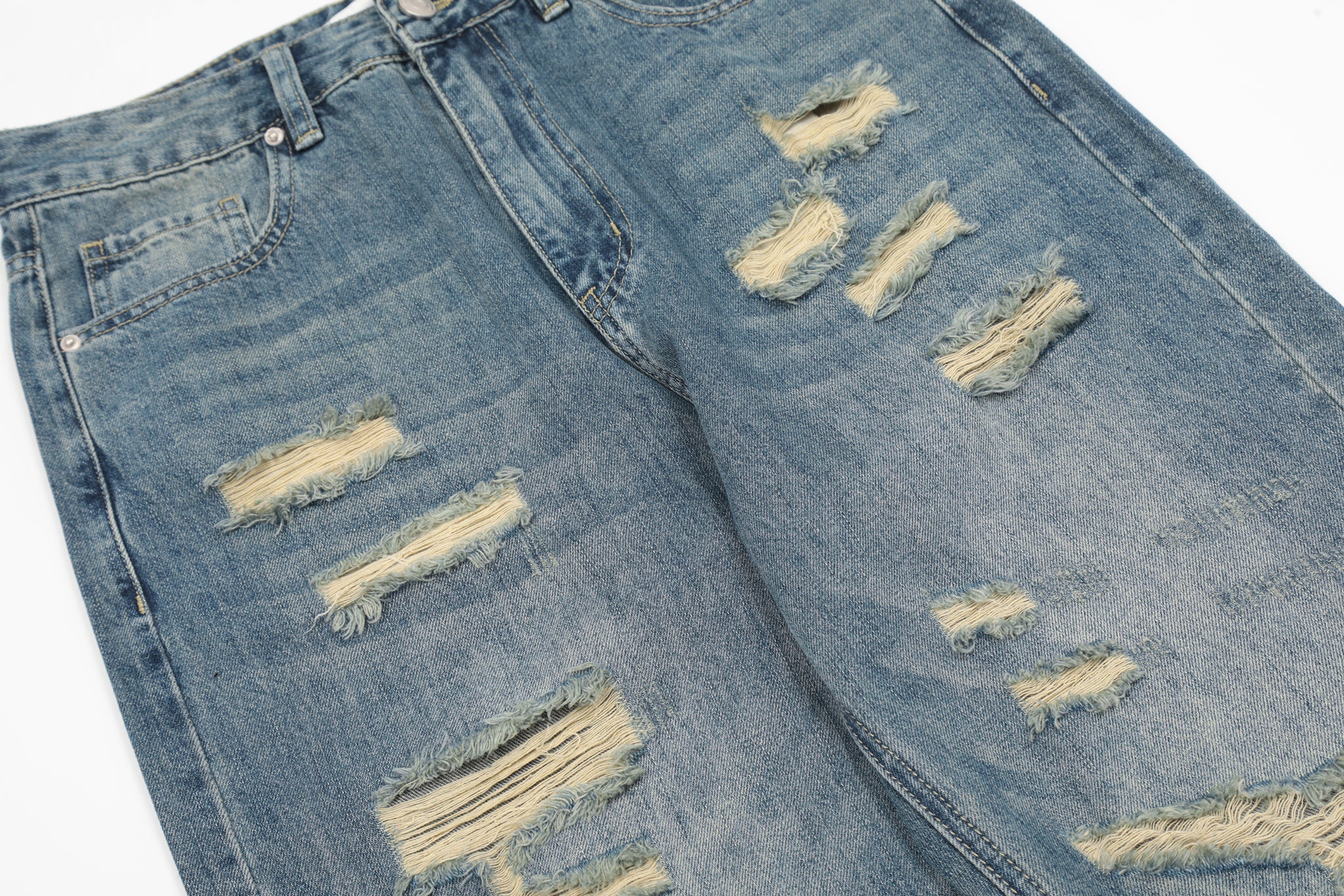 11KN Ripped Acid Wash Jeans #K5081