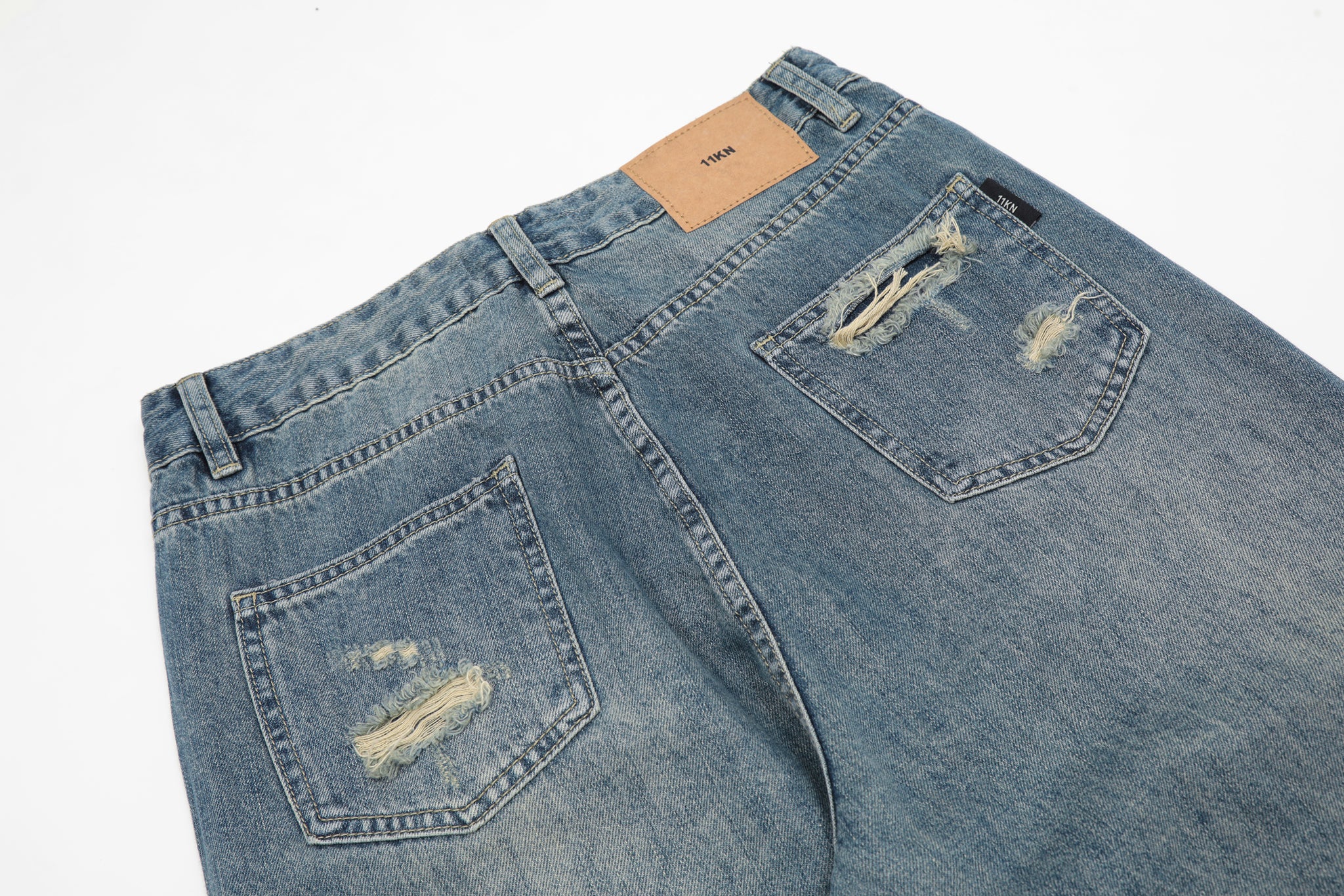 11KN Ripped Acid Wash Jeans #K5081