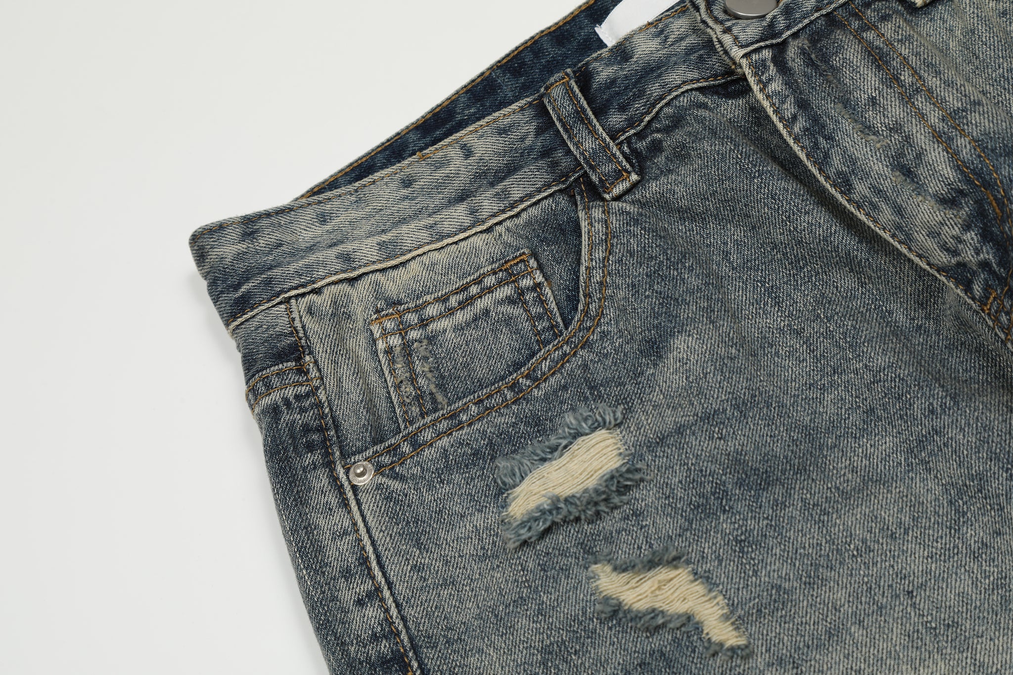 11KN Ripped Acid Wash Jeans #K8853