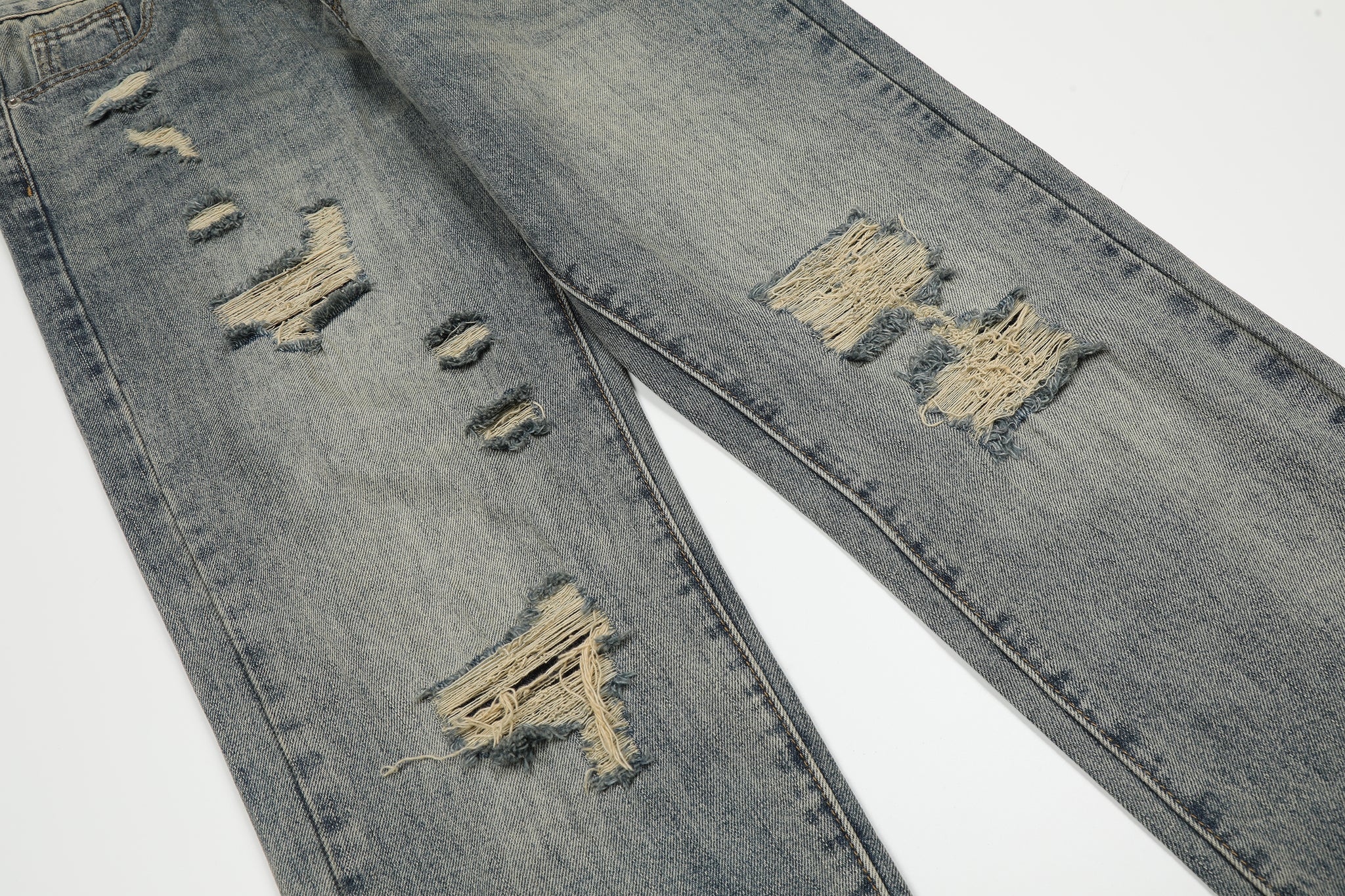 11KN Ripped Acid Wash Jeans #K8853