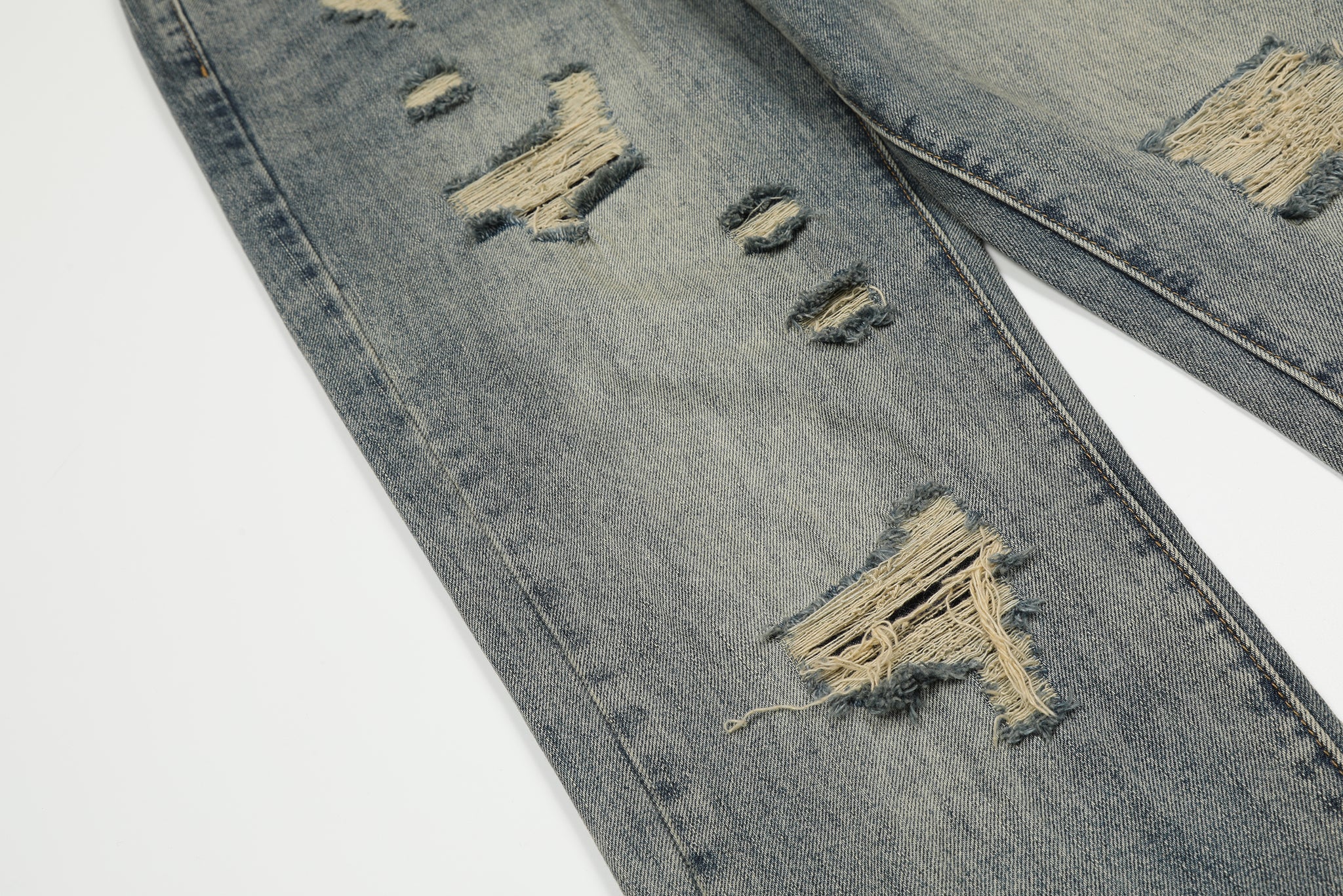 11KN Ripped Acid Wash Jeans #K8853