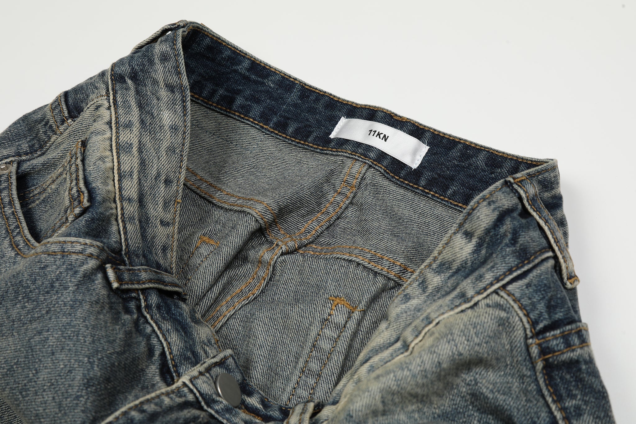 11KN Ripped Acid Wash Jeans #K8853