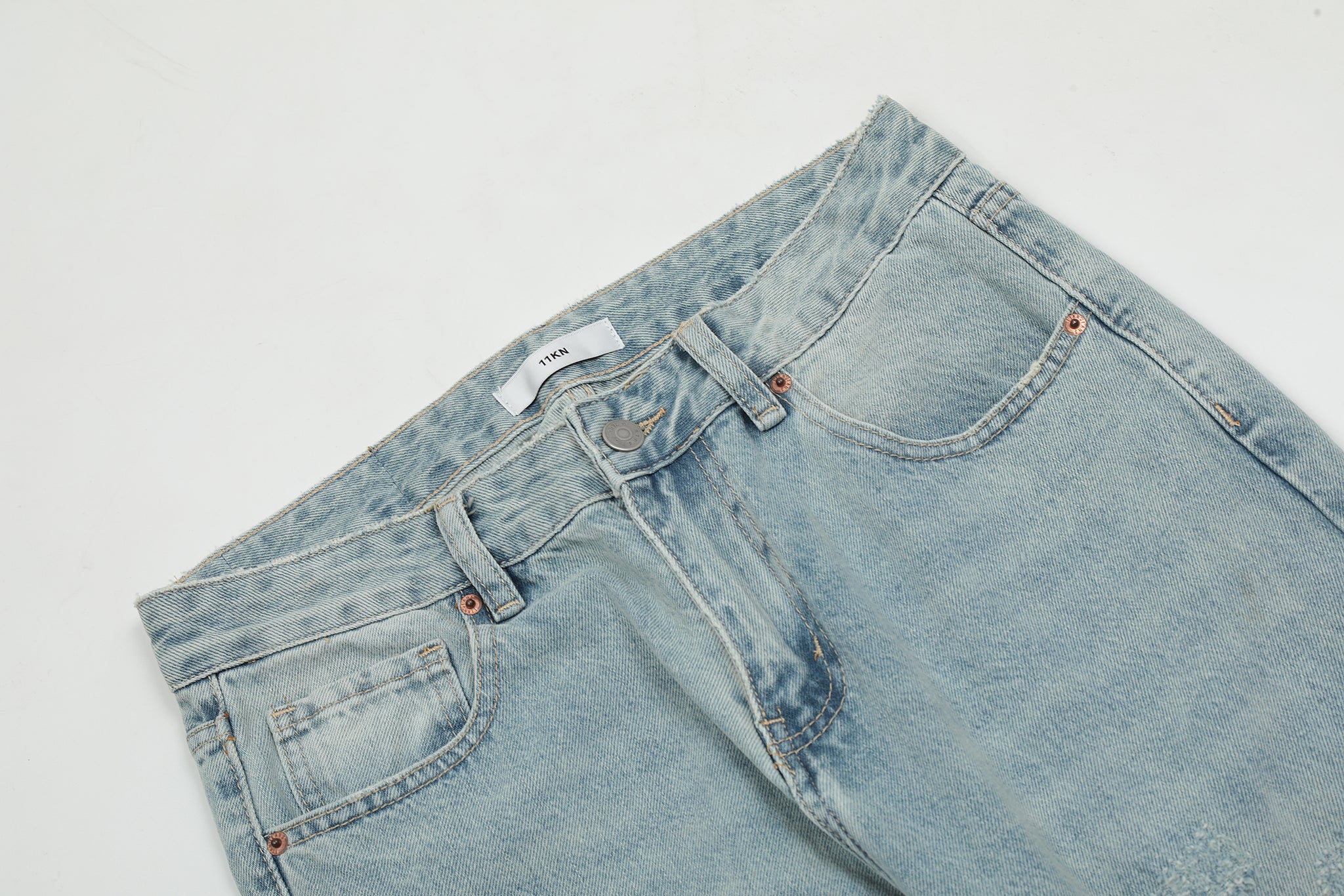 11KN Class Bootcut Washed Ripped Jeans #K5183