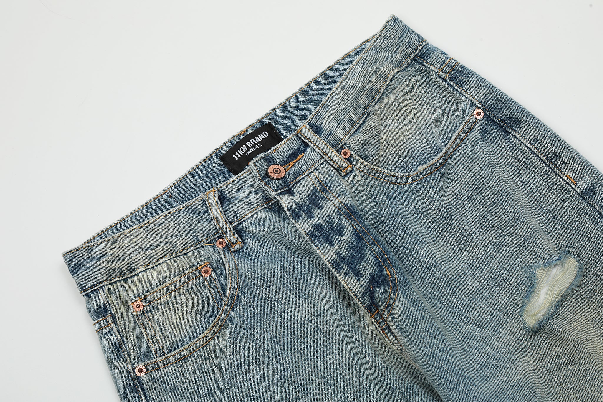 11KN Class Bootcut Washed Ripped Jeans #K5200