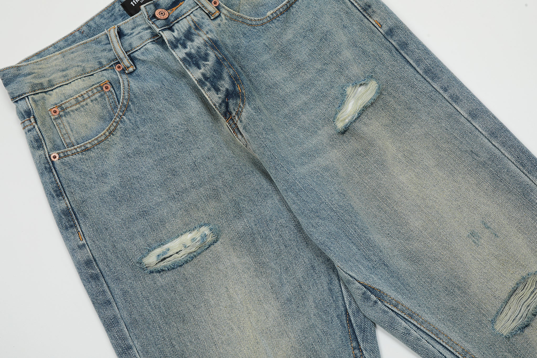 11KN Class Bootcut Washed Ripped Jeans #K5200