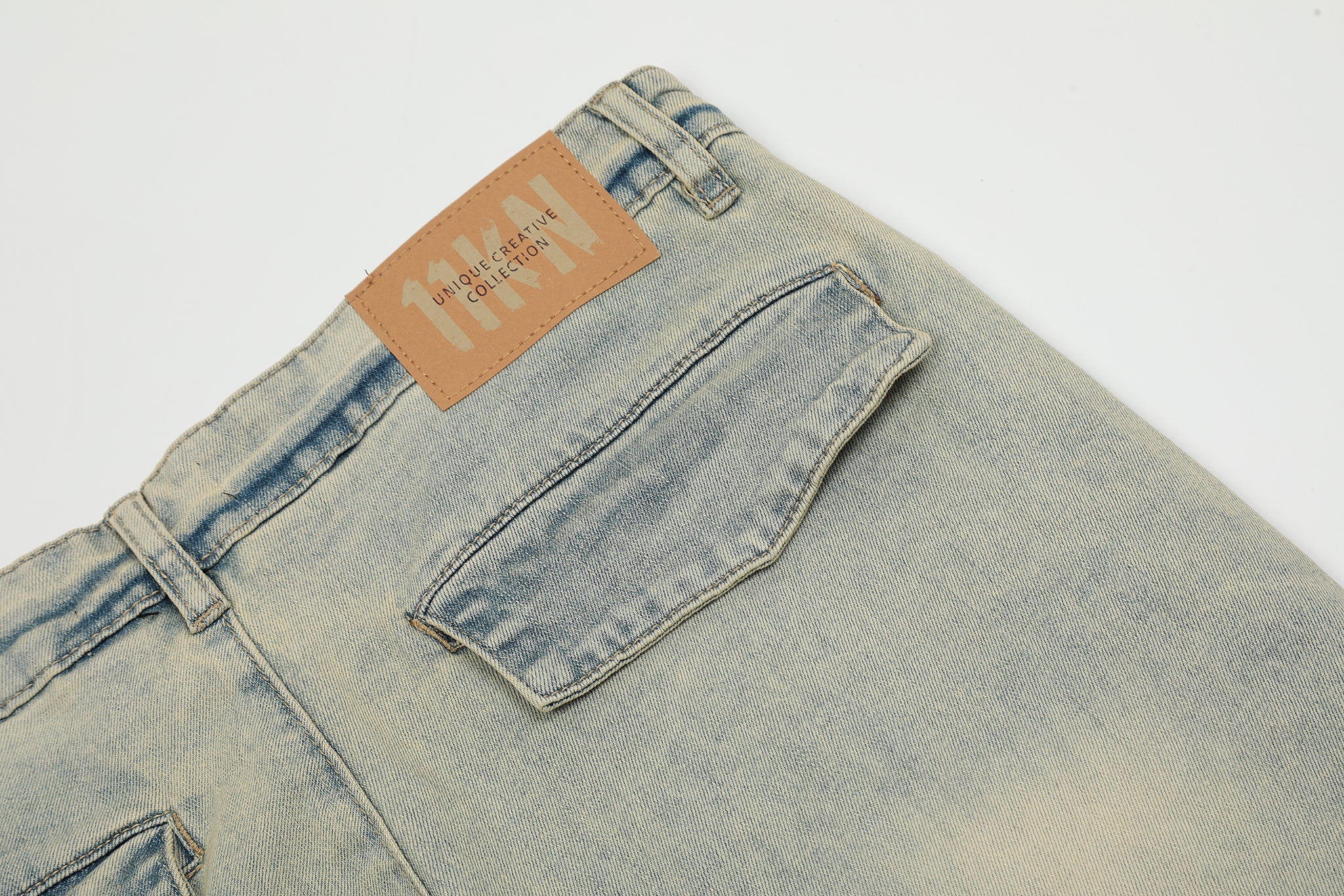 11KN Slim Straight Skinny Acid Wash Jeans #K8975