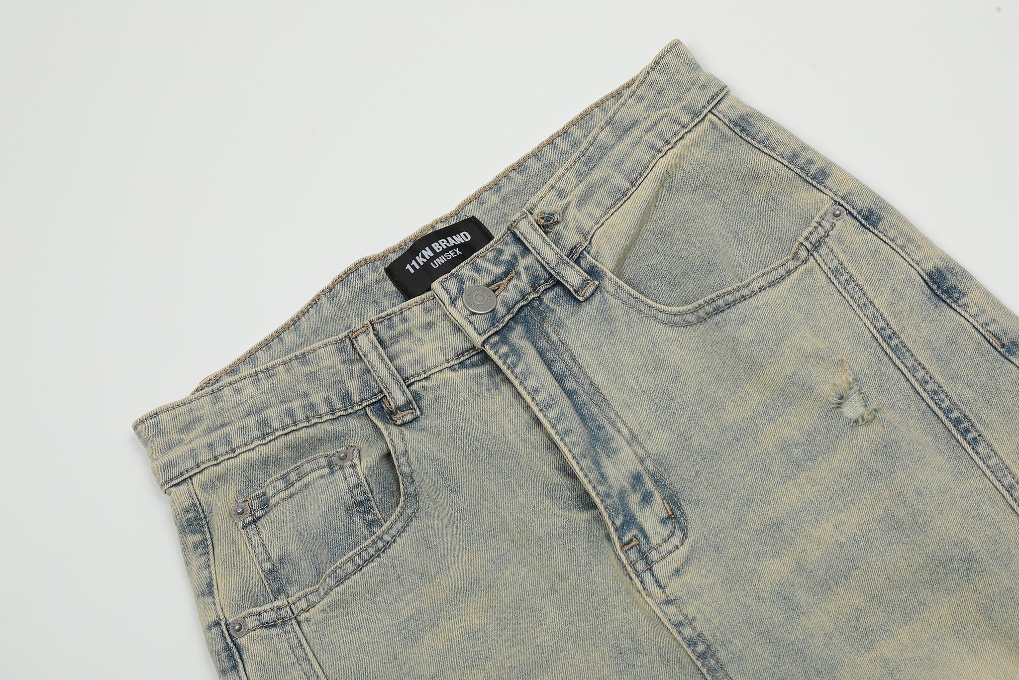 11KN Class Bootcut Washed Jeans #K8957-1